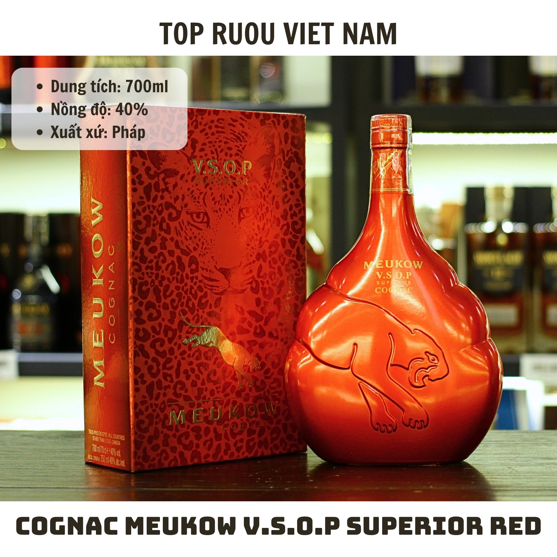 Cognac Meukow VSOP Superior Red - 700ml - 40% - Pháp