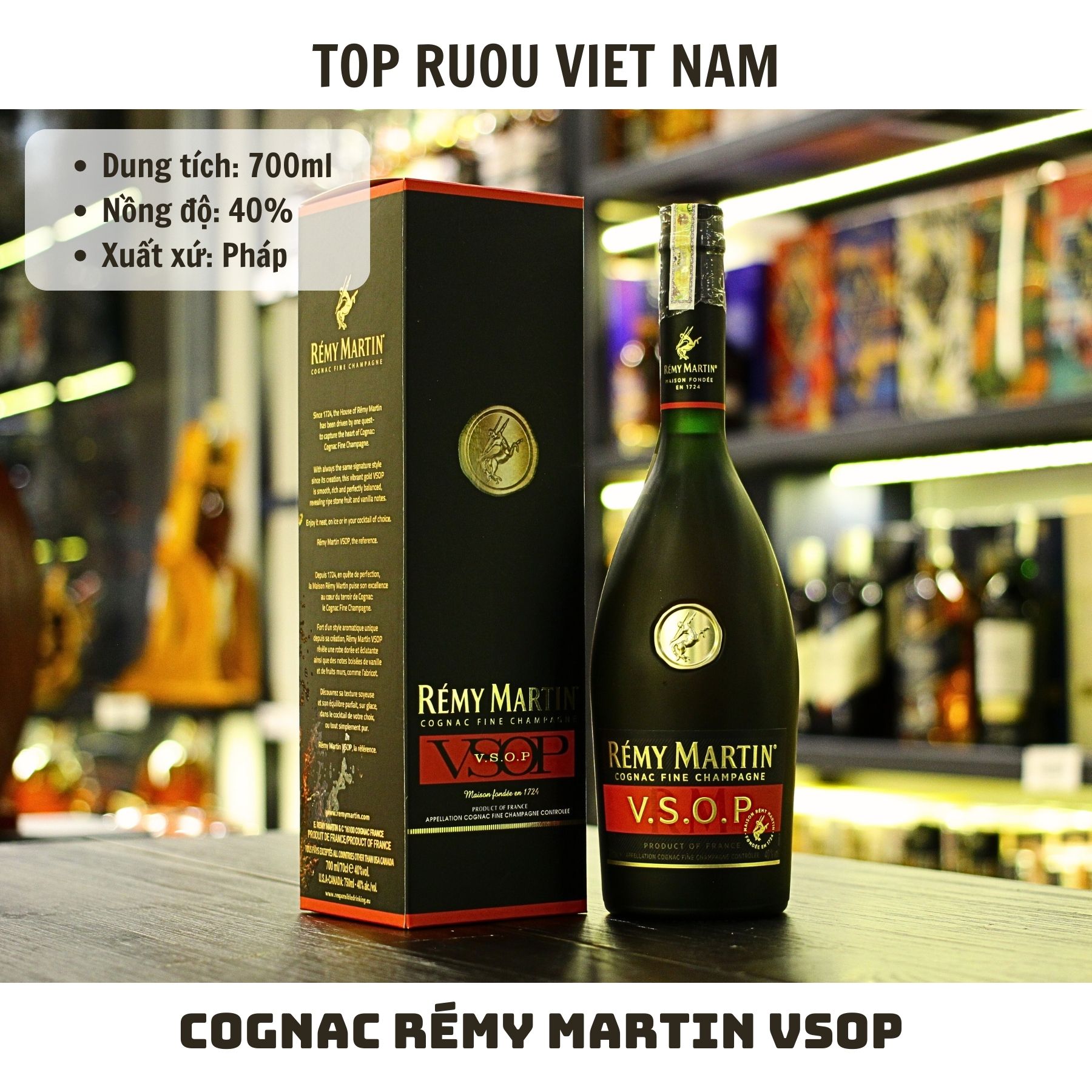 Cognac Remy Martin VSOP - 700ml - 40% - Pháp