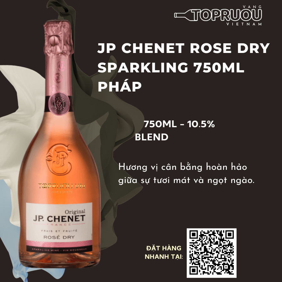 Vang Nổ / Sâm Panh JP Rose Dry Sparkling 750ml 10.5