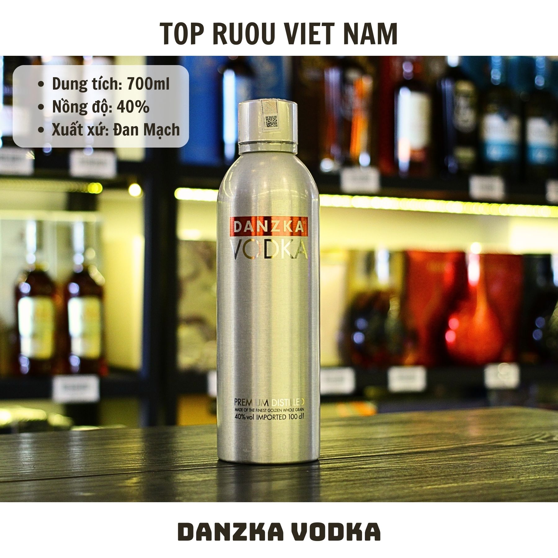 Vodka Danzka - 700ml - 40% - Đan Mạch