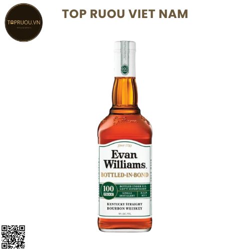 Whisky Evan Williams White  Bottled in Bond - 750ml - 50% - Mỹ