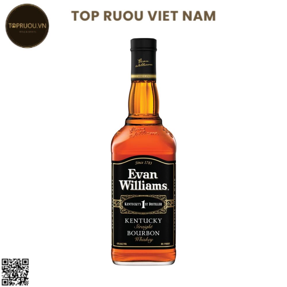 Whisky Evan Williams Black Kentucky Straight - 700ml - 40% - Mỹ