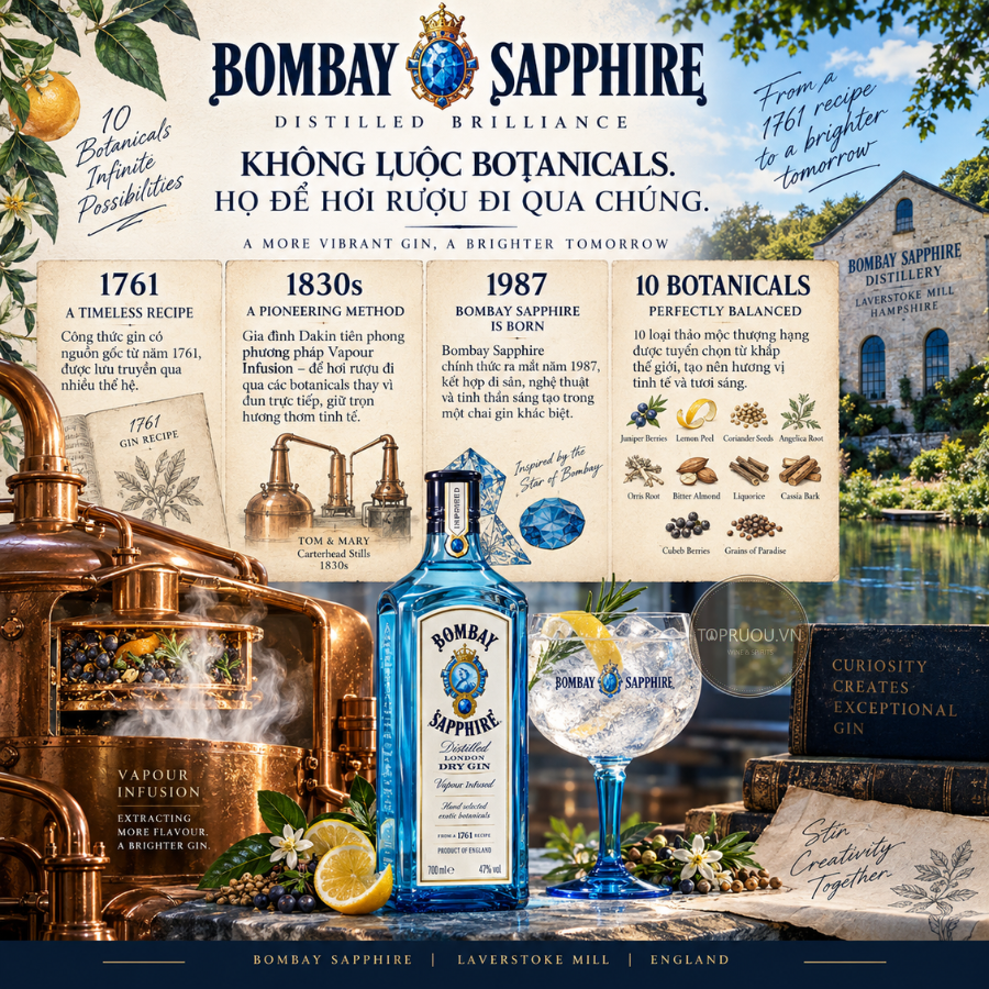 Gin Bombay Sapphire - 750ml - 47% - Scotland