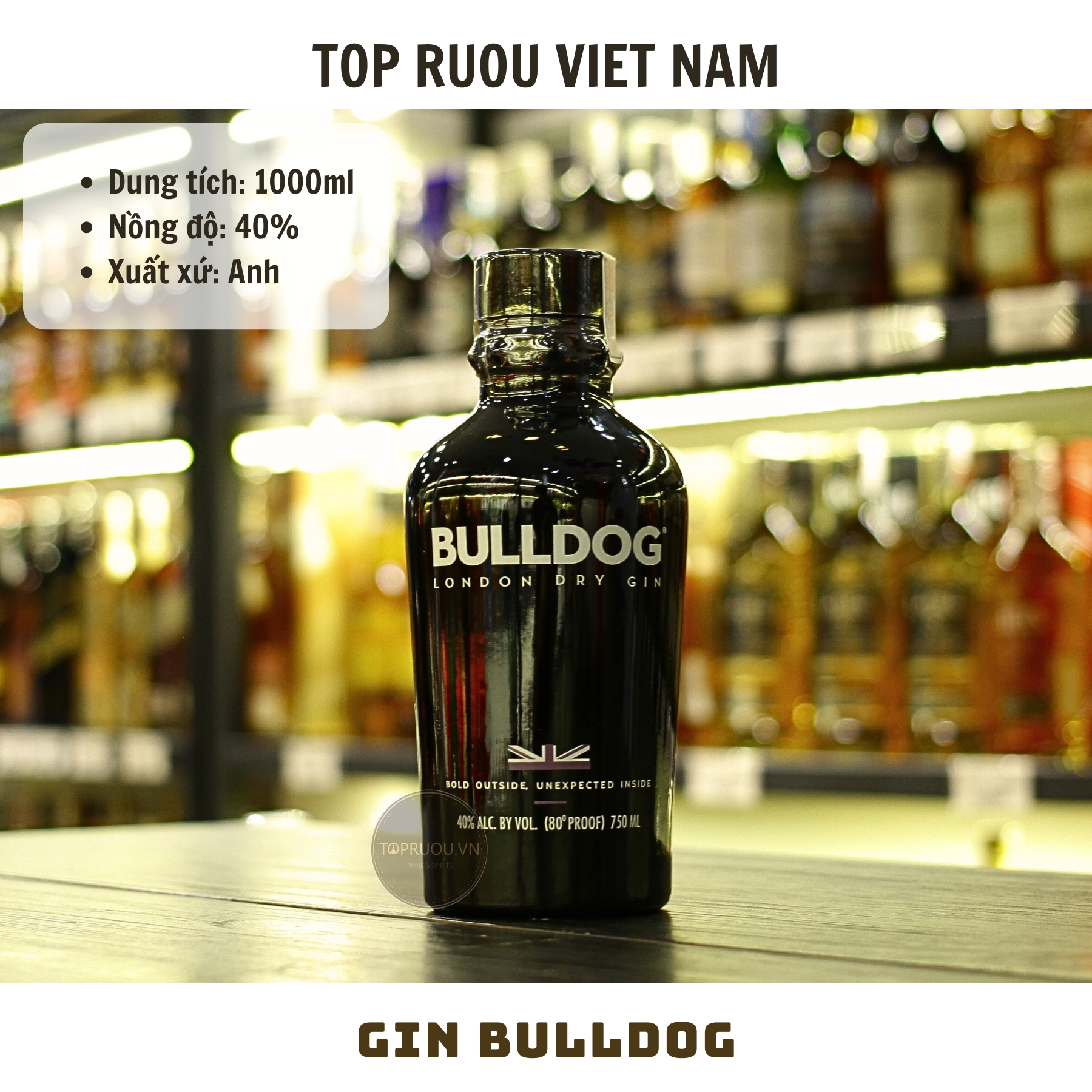 Gin Bulldog - 1000ml - 40% - Anh