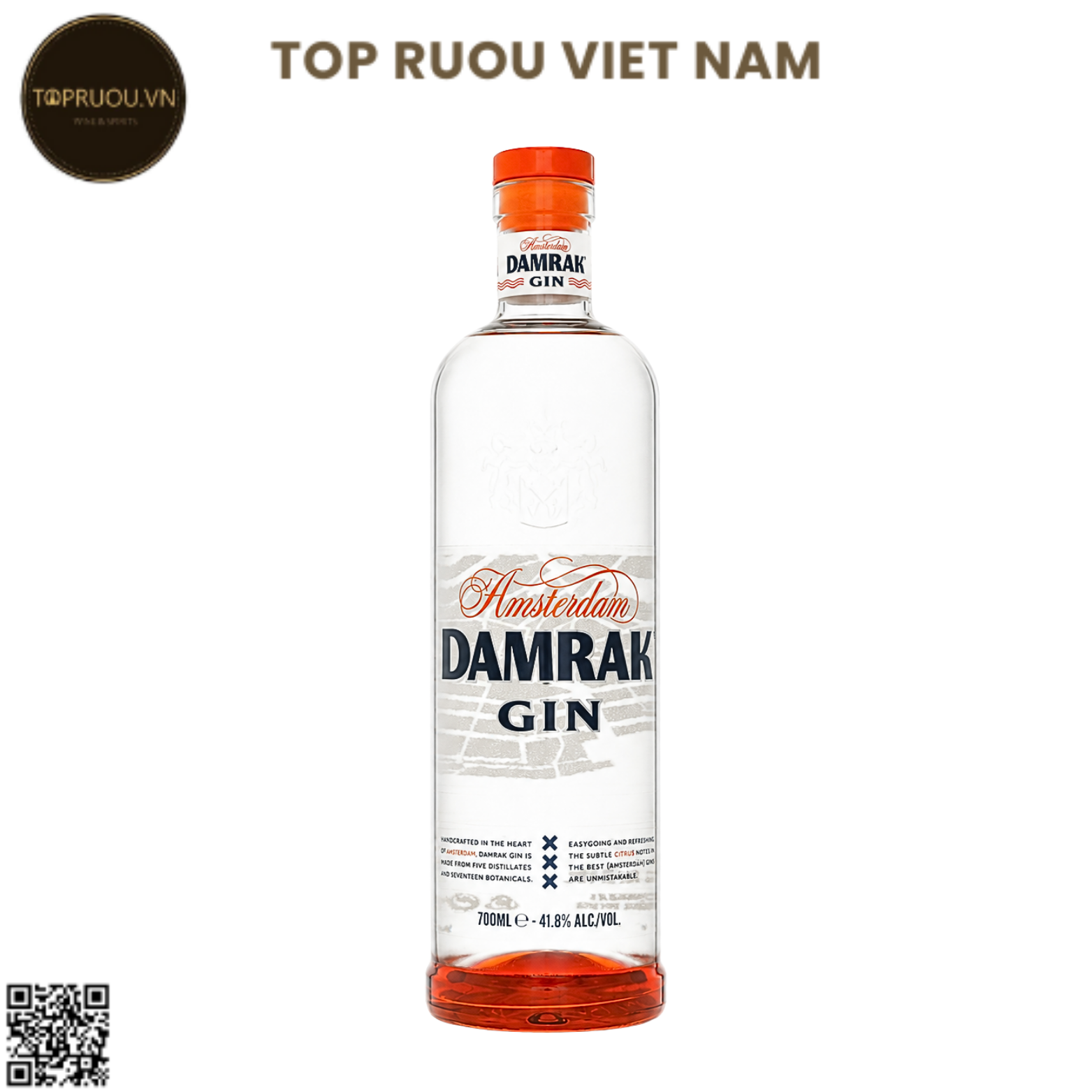 Gin Damrak Amsterdam - 700ml - 41.8% - Hà Lan