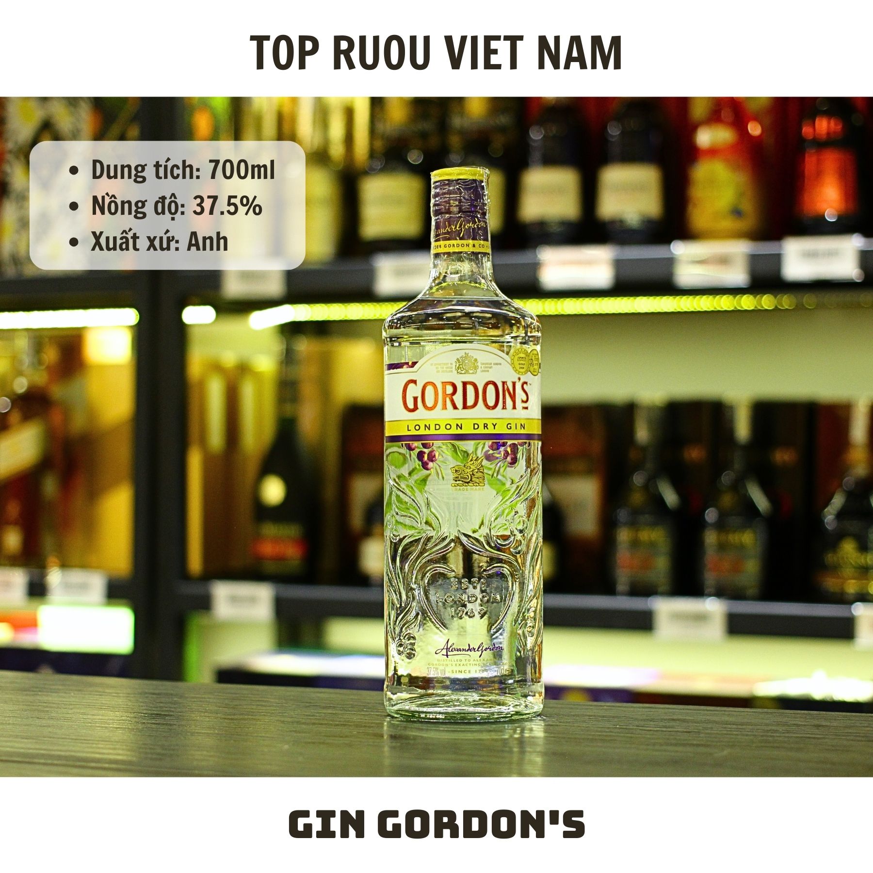 Gin Gordon's - 700ml - 37.5% - Scotland
