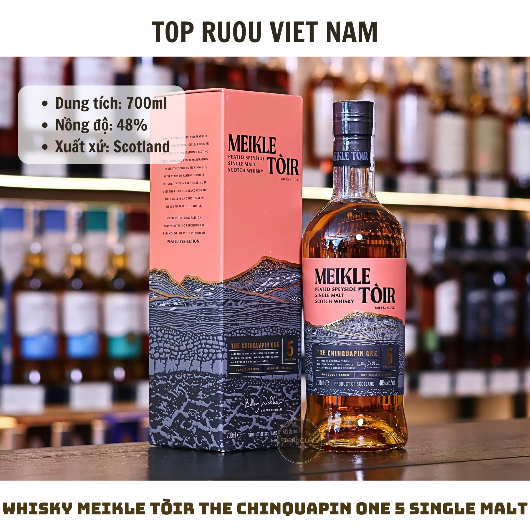 Whisky Meikle Tòir The Chinquapin One 5 Single Malt - 700ml - 48% - Scotland