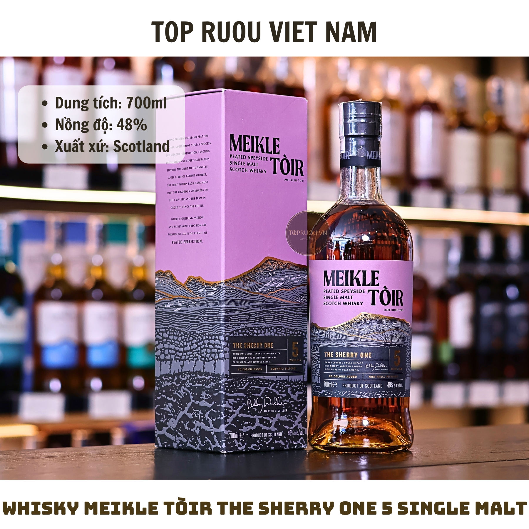 Whisky Meikle Tòir The Sherry One 5 Single Malt - 700ml - 48% - Scotland