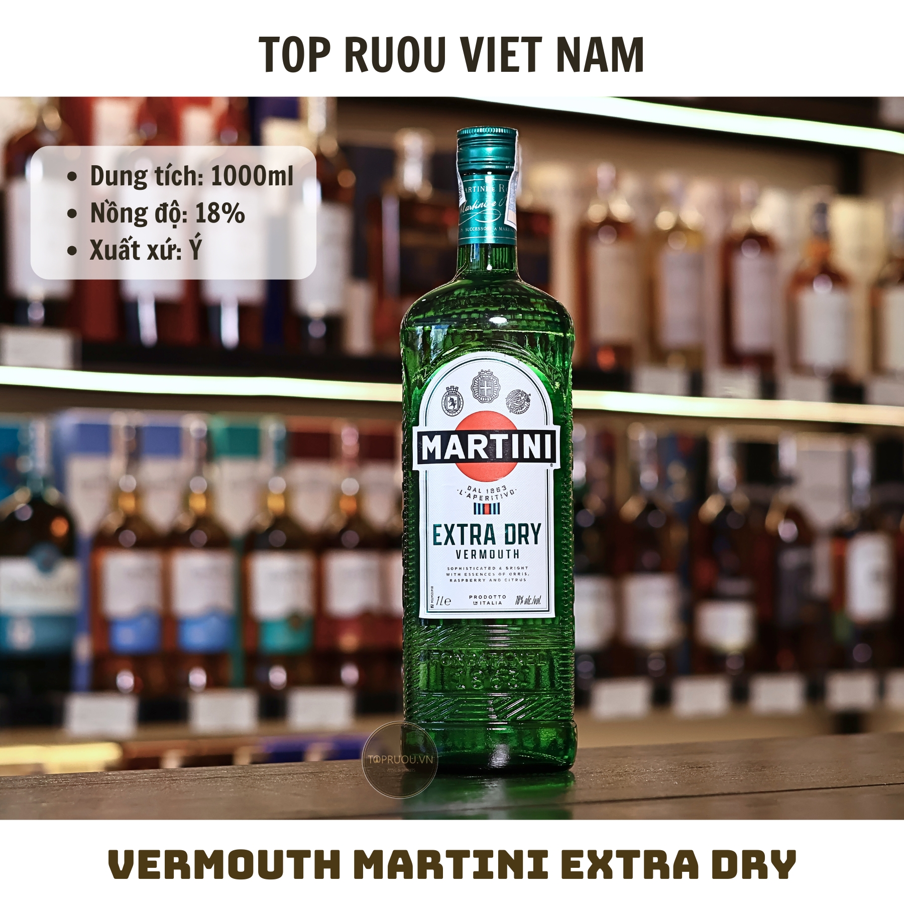 Vermouth Martini Extra Dry - 1000ml - 18% - Italia