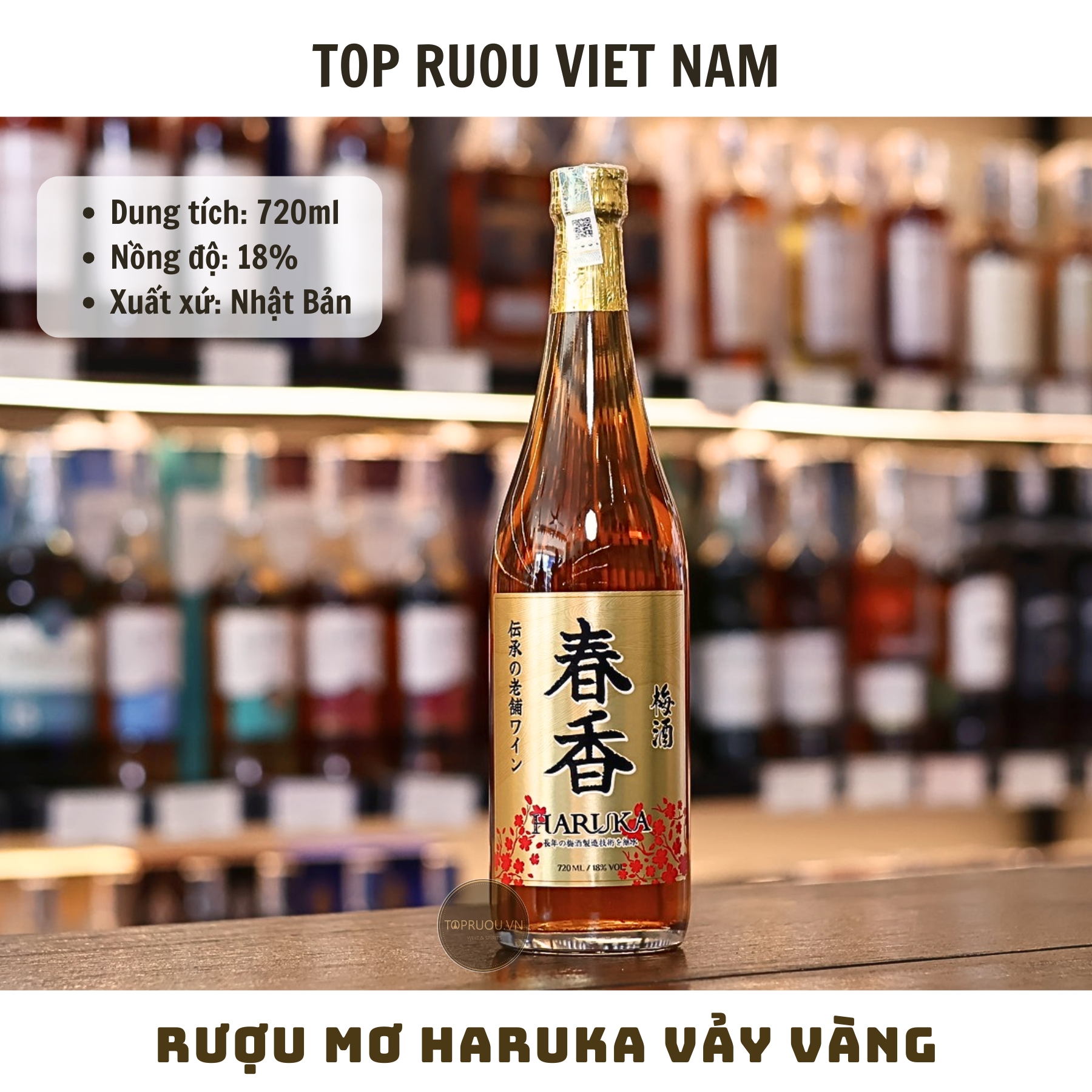 Rượu Mơ Haruka Vẩy Vàng 720ml - 18% - Nhật Bản