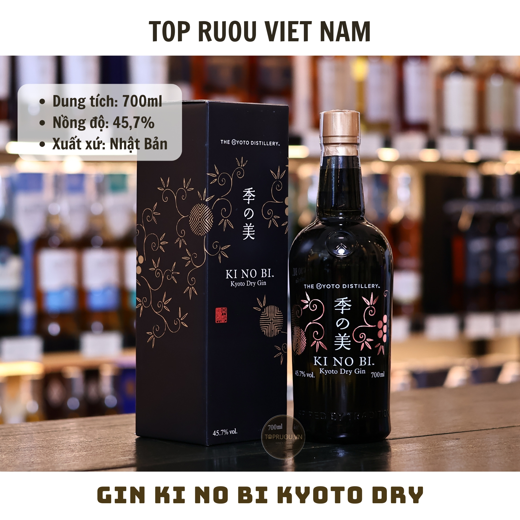 Gin Ki No Bi Kyoto Dry - 700ml - 45.7% - Nhật Bản