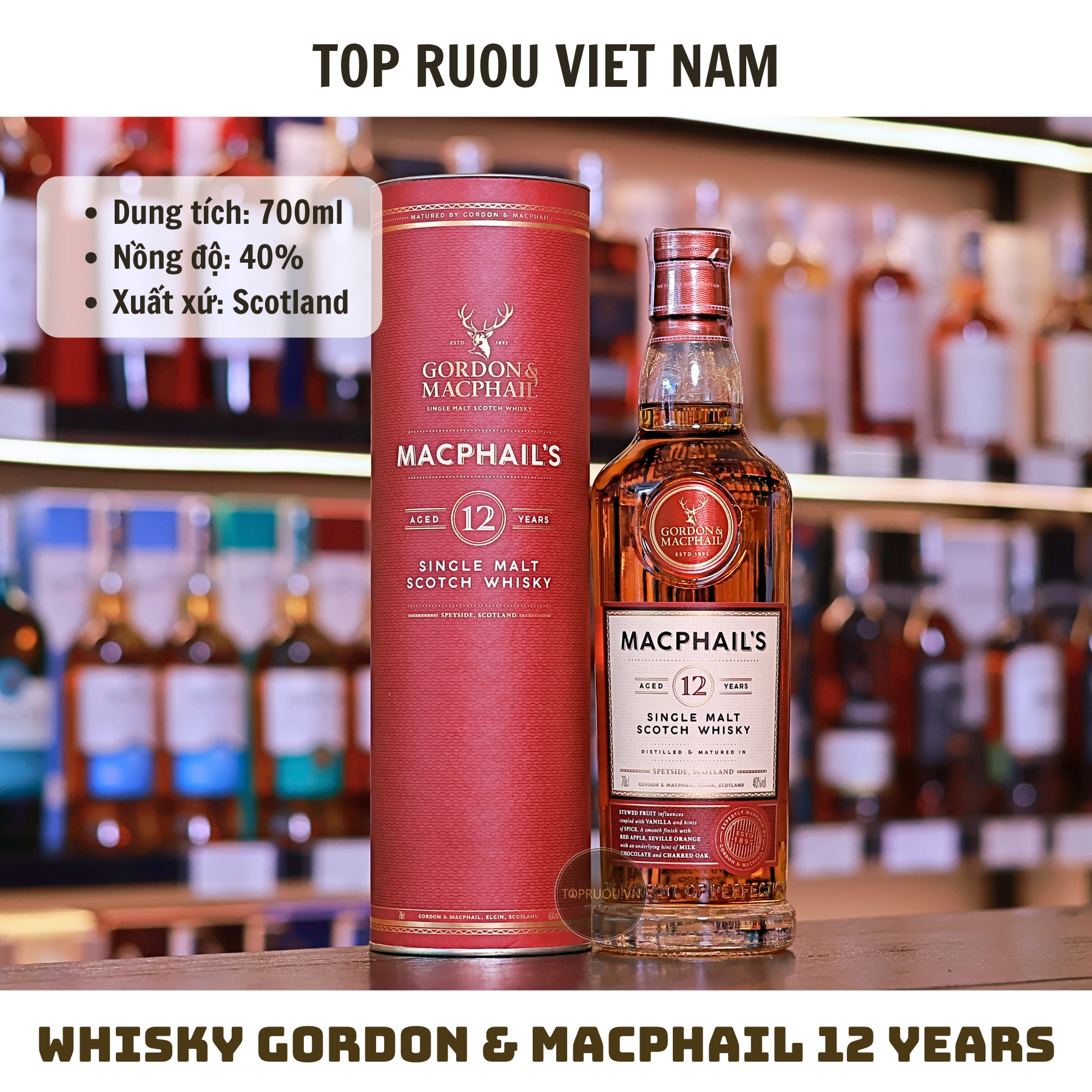 Whisky Gordon & Macphail 12 Years Single Malt - 700ml - 40% - Scotland