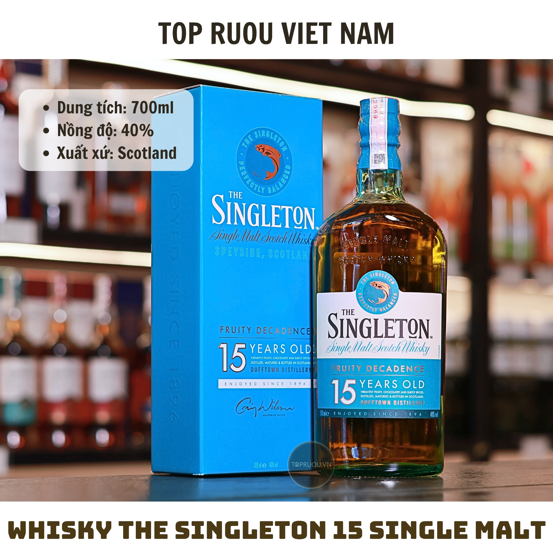 Whisky The Singleton 15 Years Single Malt - 700ml - 40% - Scotland