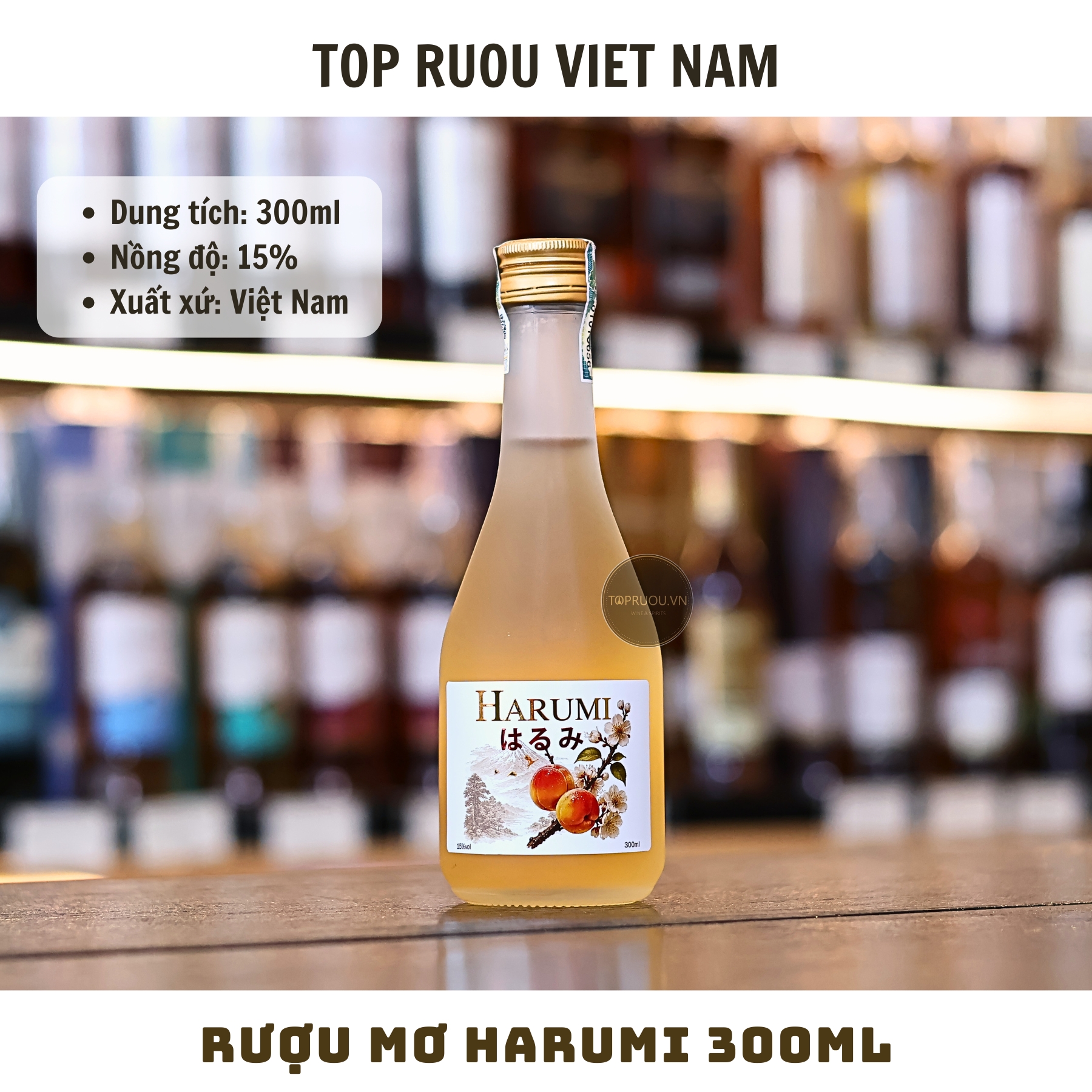 Rượu Mơ Harumi 300ml - 15% - Việt Nam