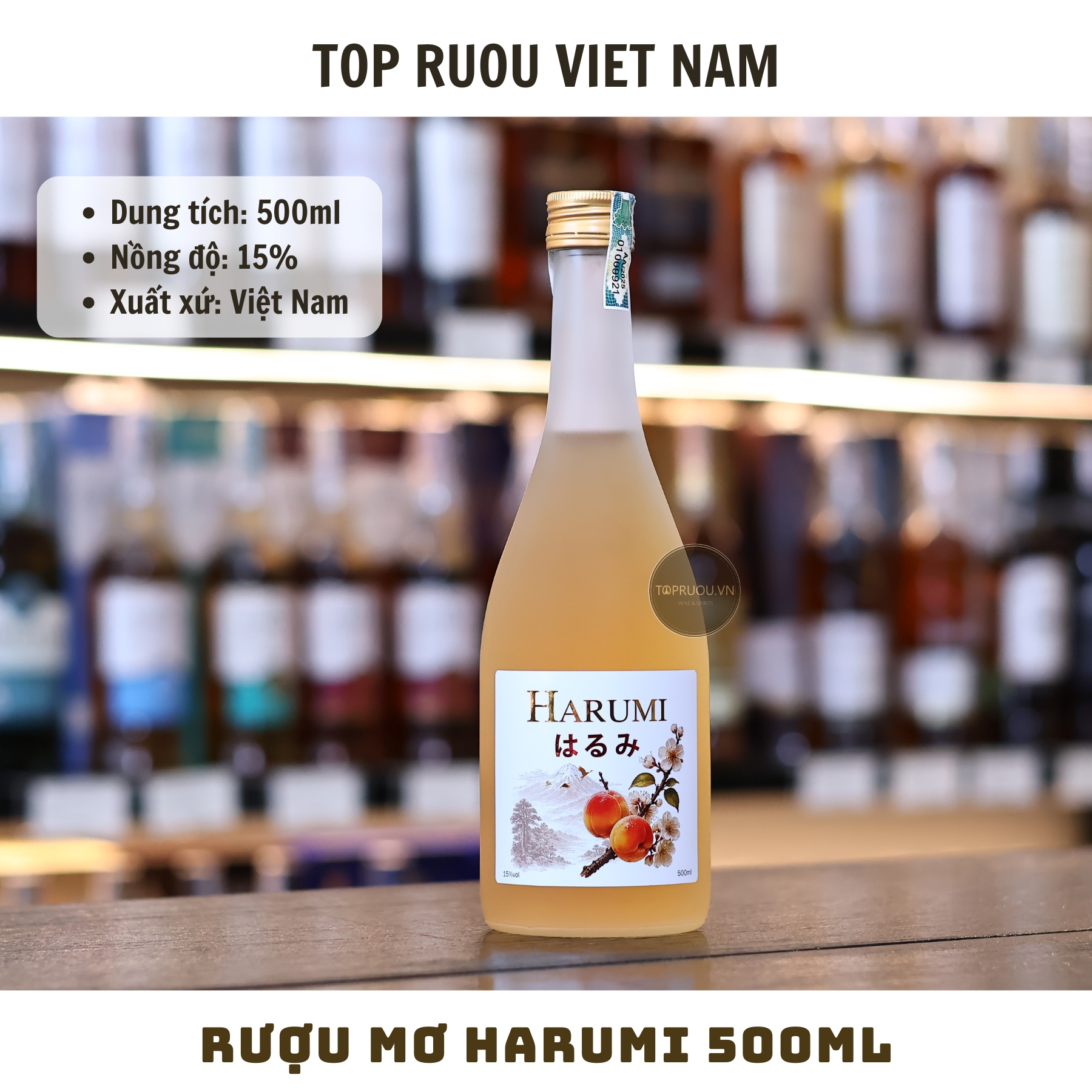 Rượu Mơ Harumi 500ml - 15% - Việt Nam