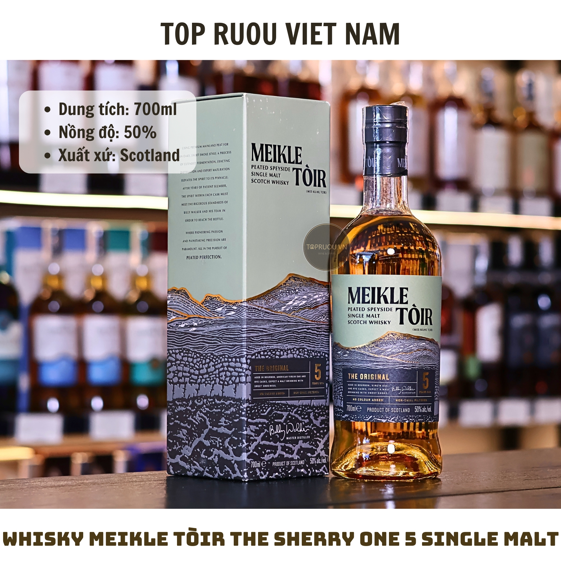 Whisky Meikle Tòir The Original 5 Single Malt - 700ml - 50% - Scotland