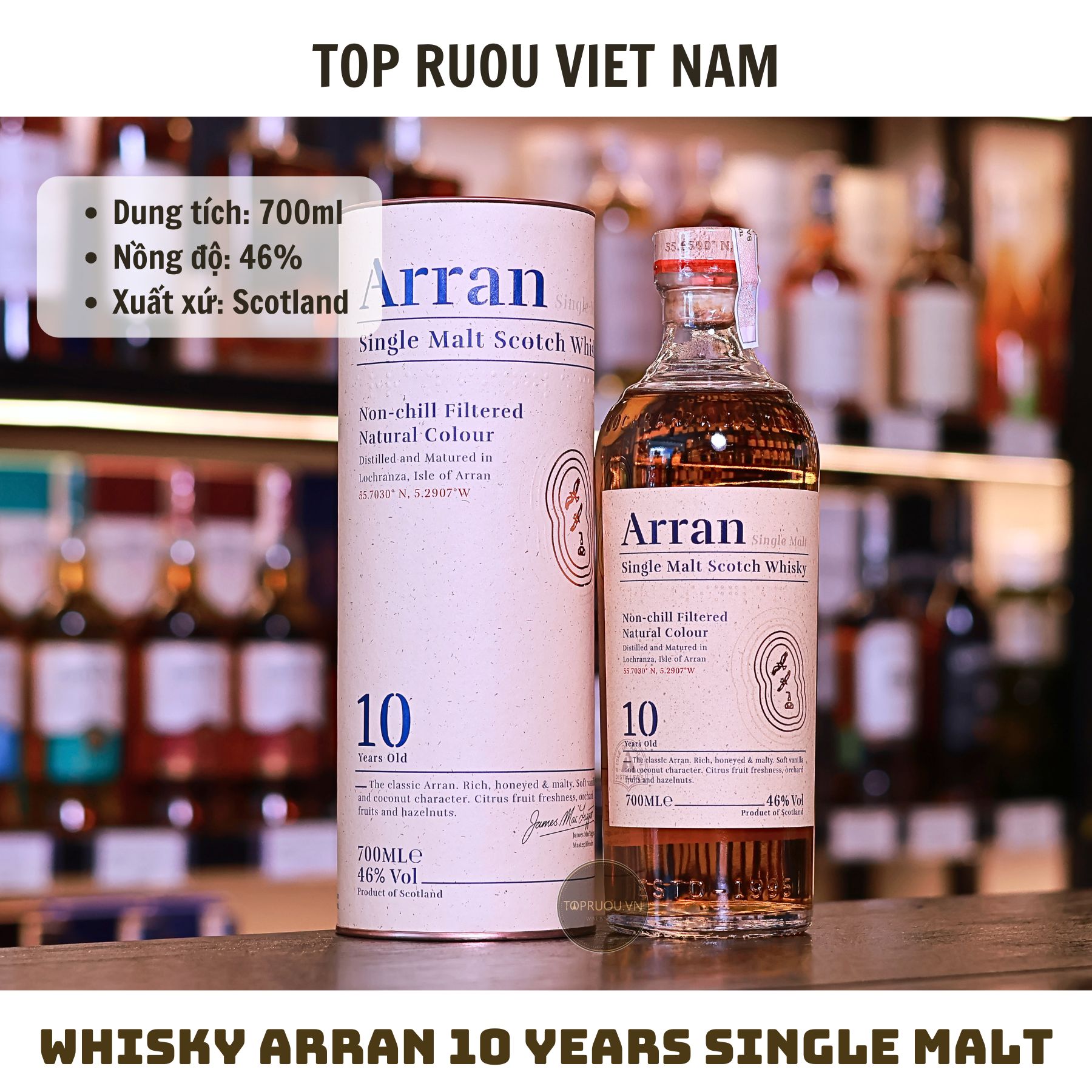 Whisky Arran 10 Years Single Malt - 700ml - 46% - Scotland