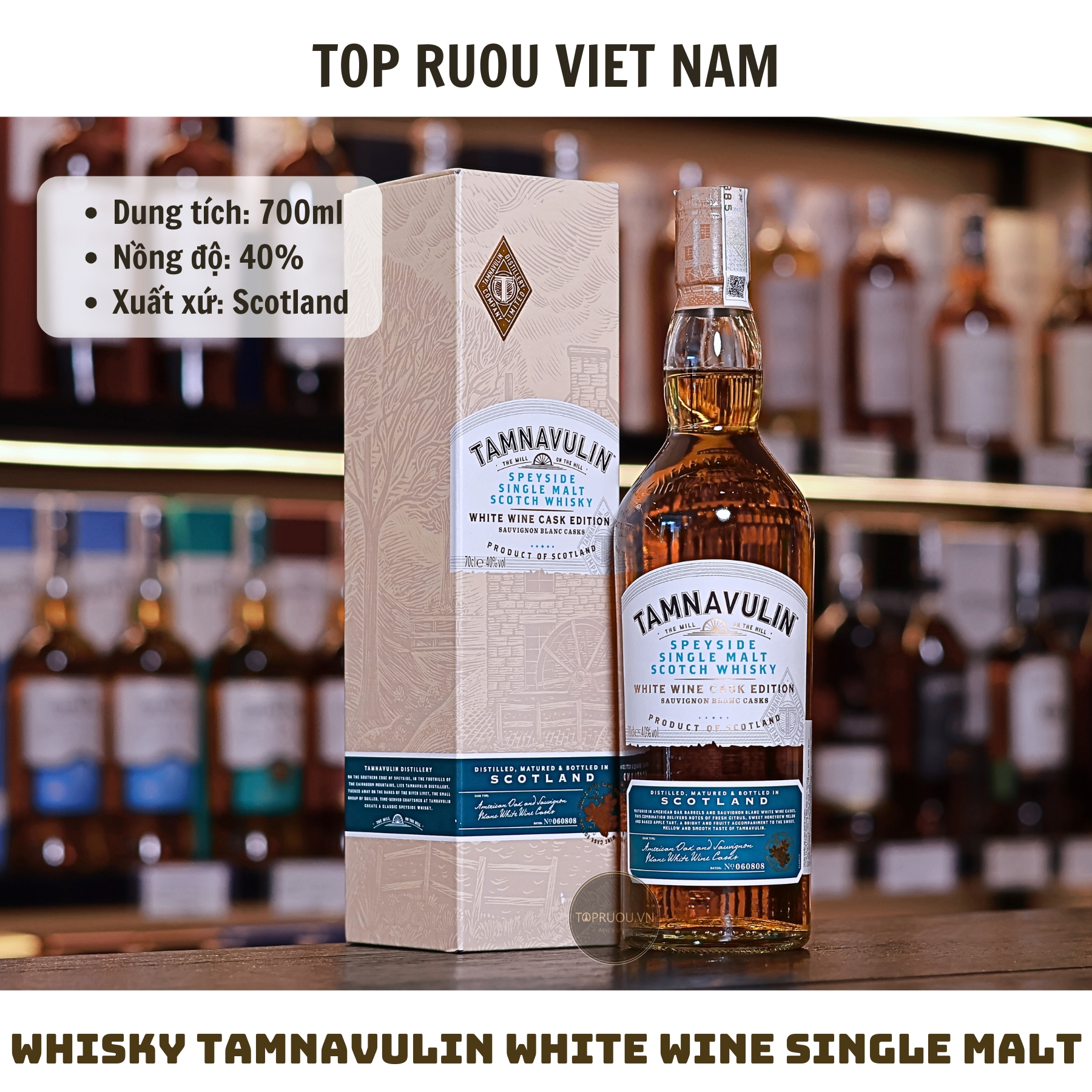 Whisky Tamnavulin White Wine Single Malt - 700ml - 40% - Scotland