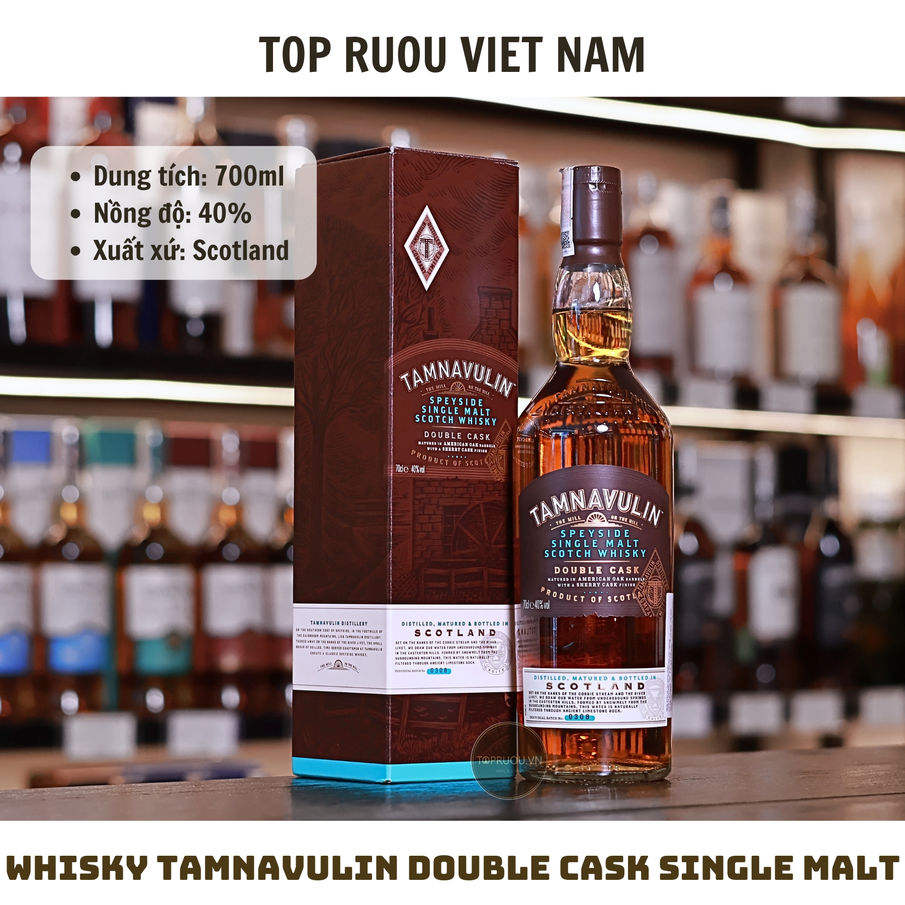 Whisky Tamnavulin Double Cask Single Malt - 700ml - 40% - Scotland