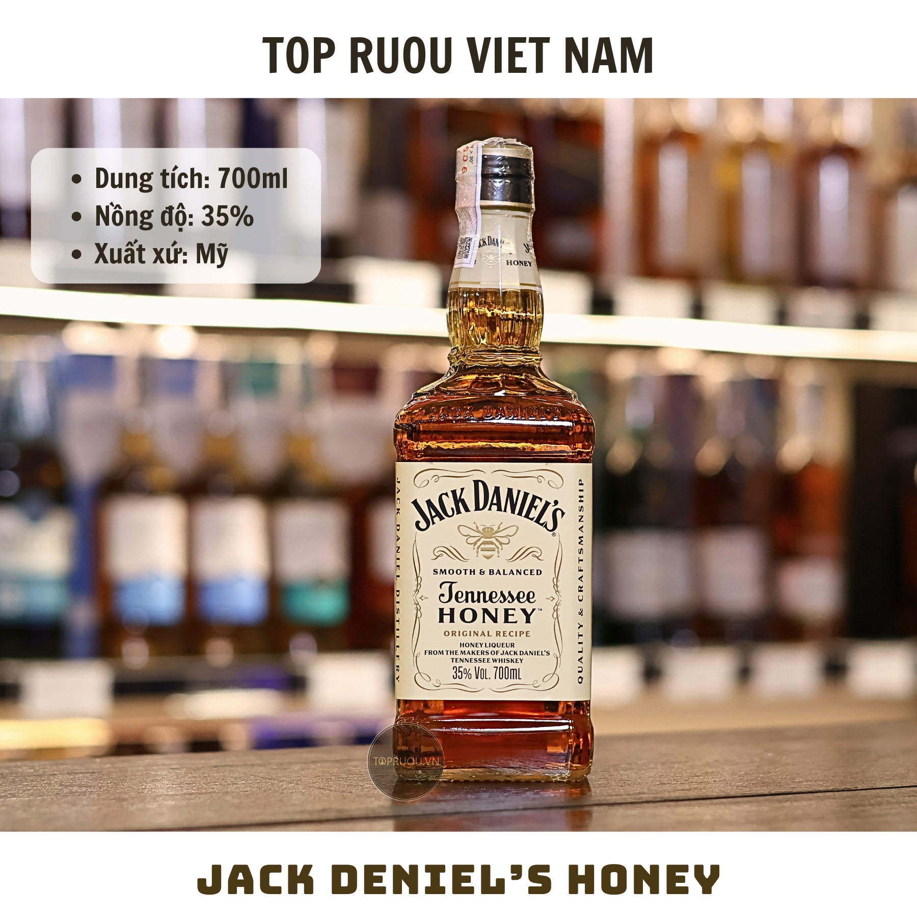 Whisky Jack Daniel's Honey - 700ml - 35% - Mỹ