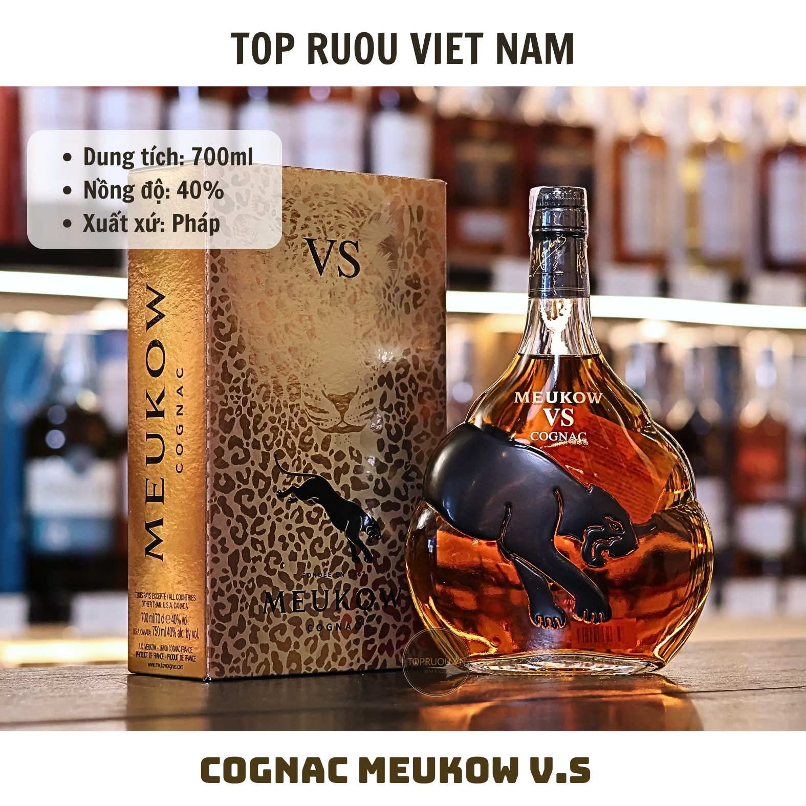 Cognac Meukow VS - 700ml - 40% - Pháp