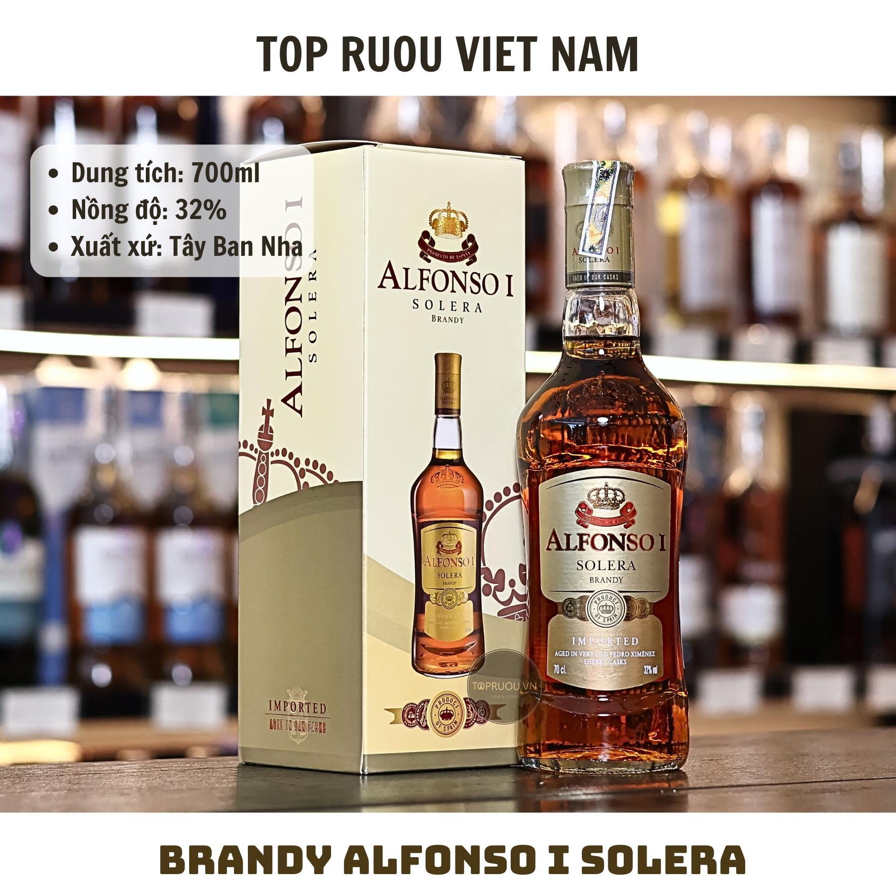 Brandy Alfonso I Solera - 700ml - 32% - Tây Ban Nha