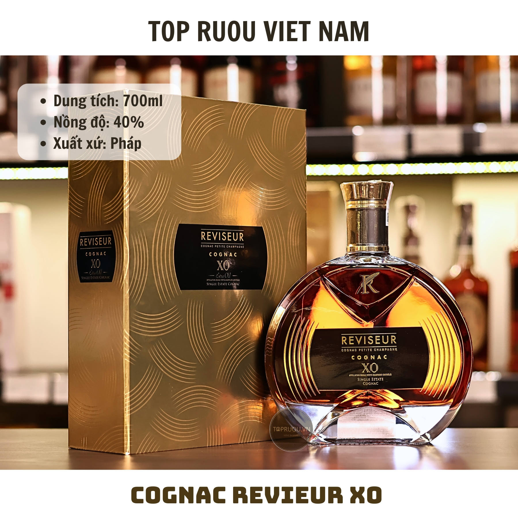 Cognac Reviseur XO - 700ml - 40% - Pháp