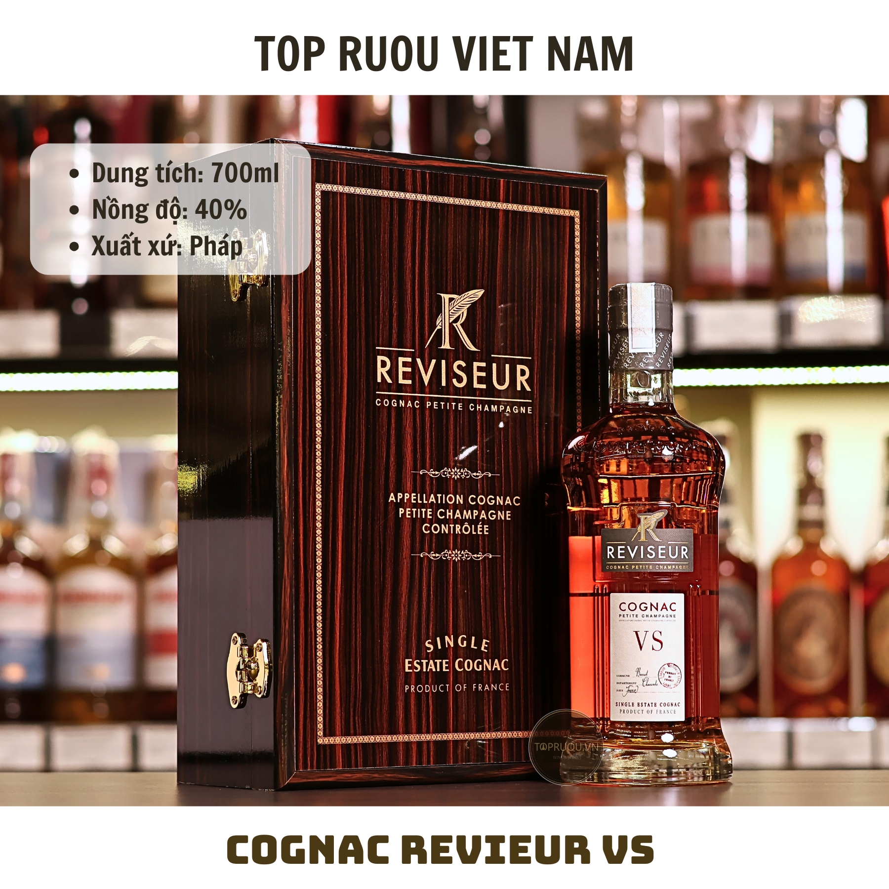 Cognac Reviseur VS - 700ml - 40% - Pháp