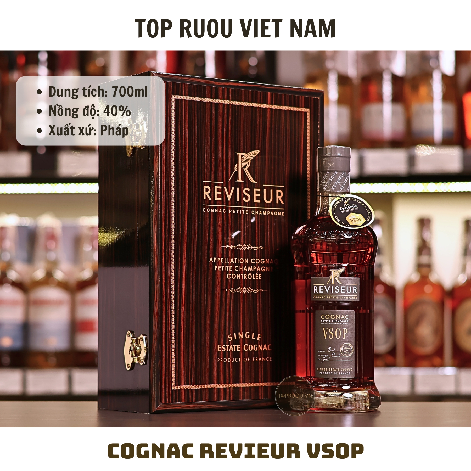 Cognac Reviseur VSOP - 700ml - 40% - Pháp