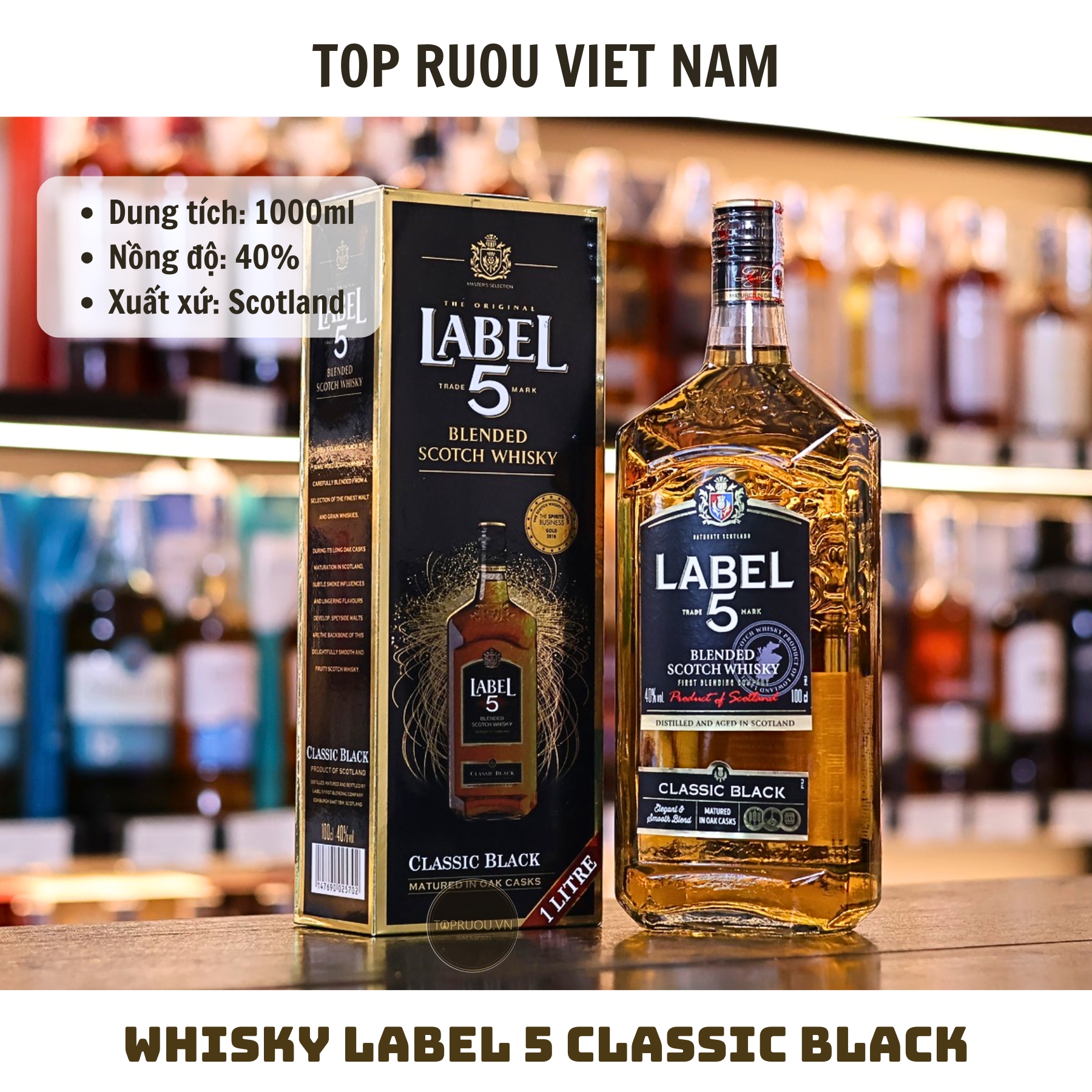 Whisky Label 5 Classic Black - 1000ml - 40% - Scotland