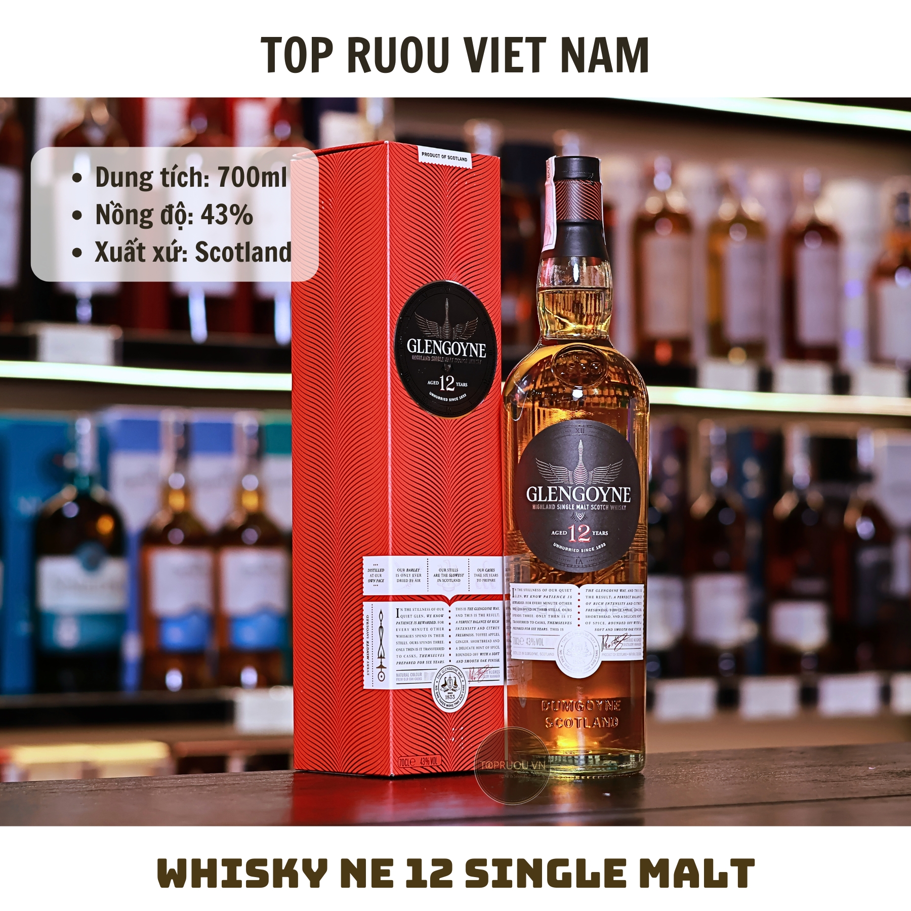 Whisky Glengoyne 12 Single Malt - 700ml - 43% - Scotland