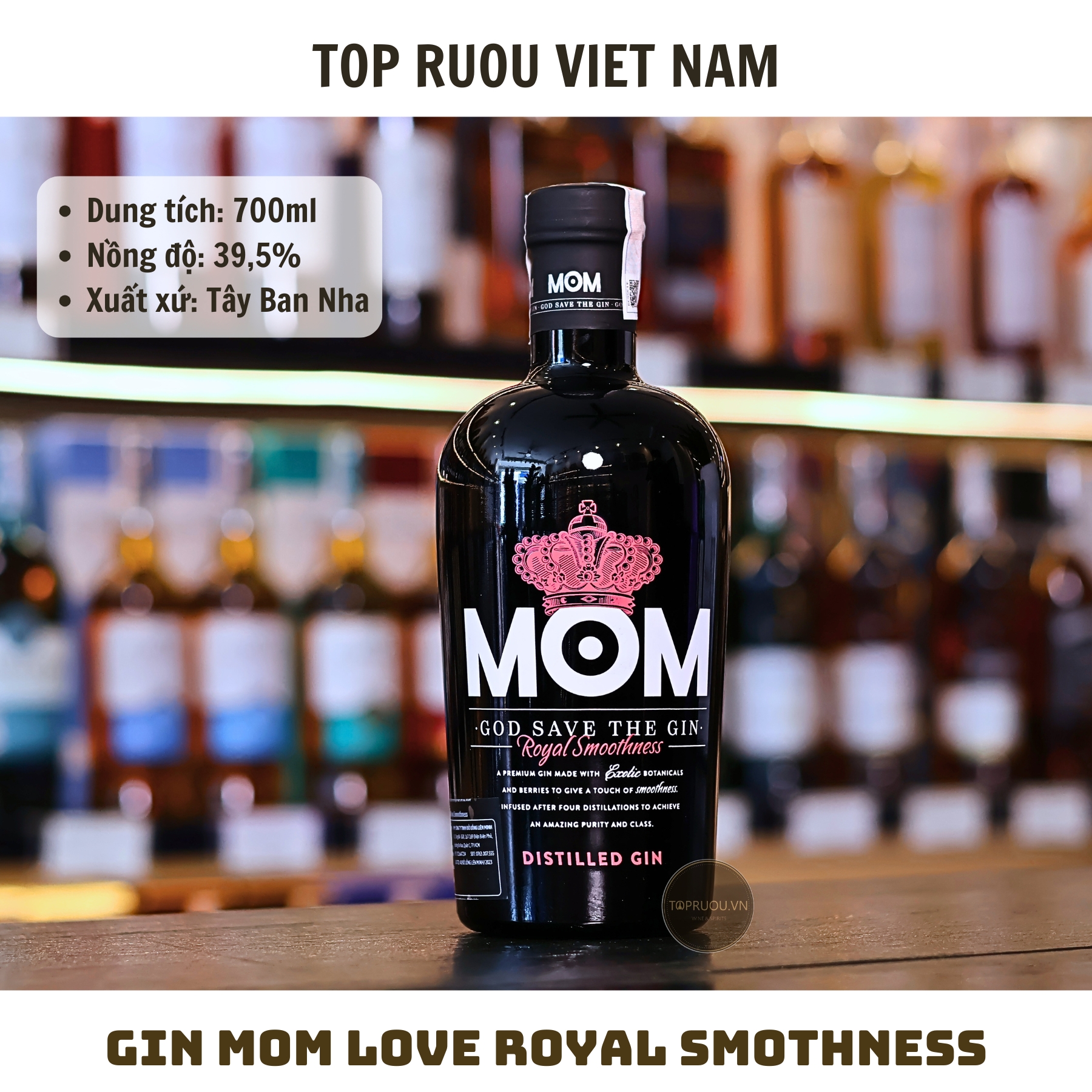 Gin Mom Love Royal Smothness - 700ml - 39,5% - Tây Ban Nha