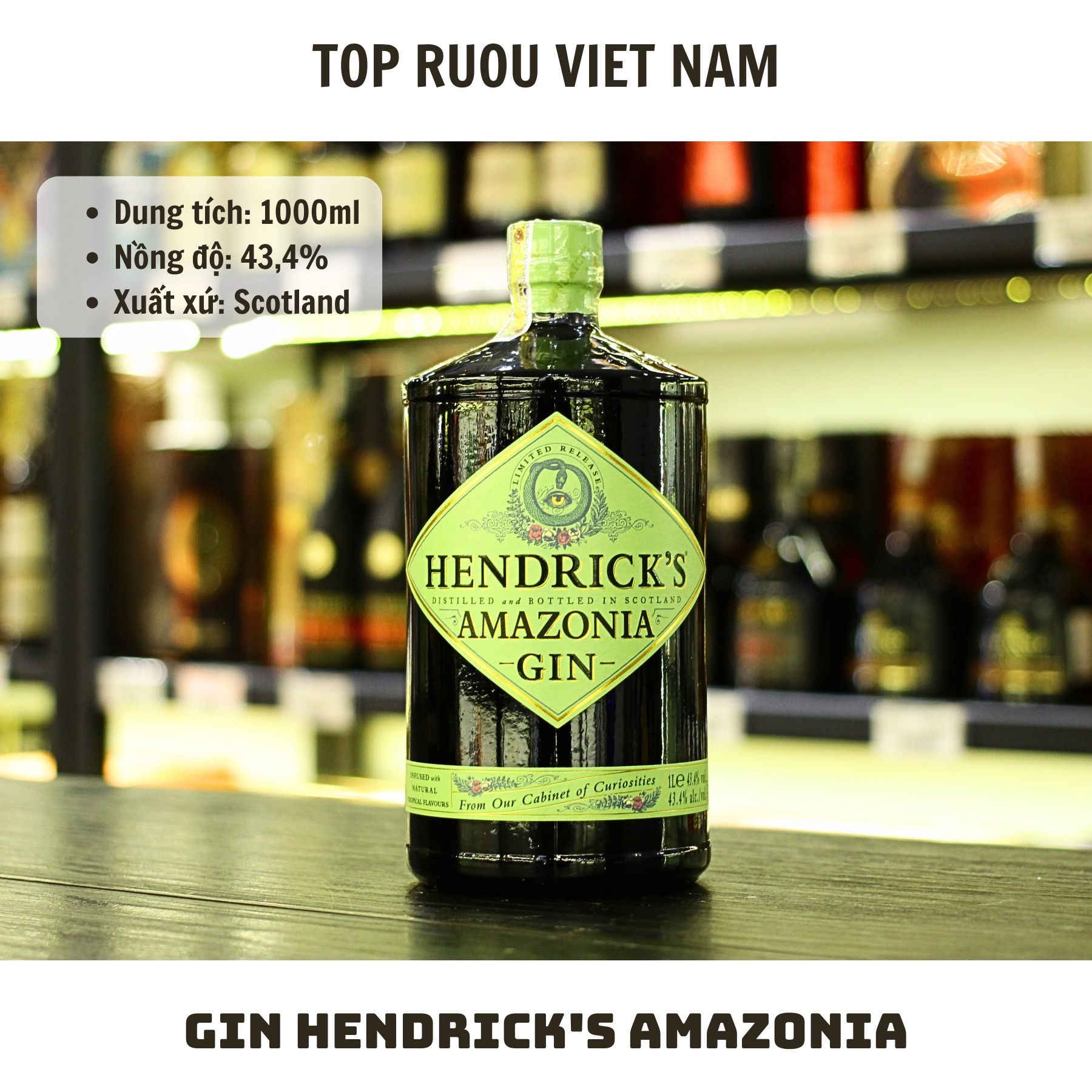 Gin Hendrick's Amazonia 1000ml - 43,4% - Scotland