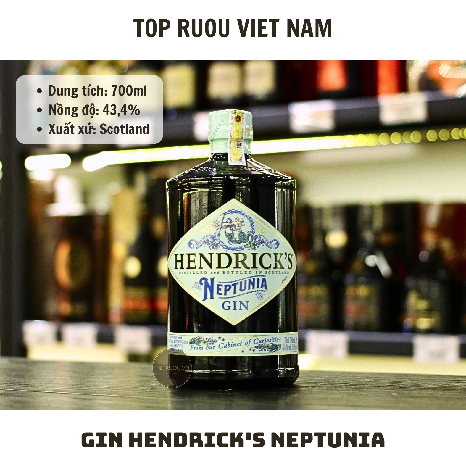 Gin Hendrick's Neptunia 700ml - 43,4% - Scotland