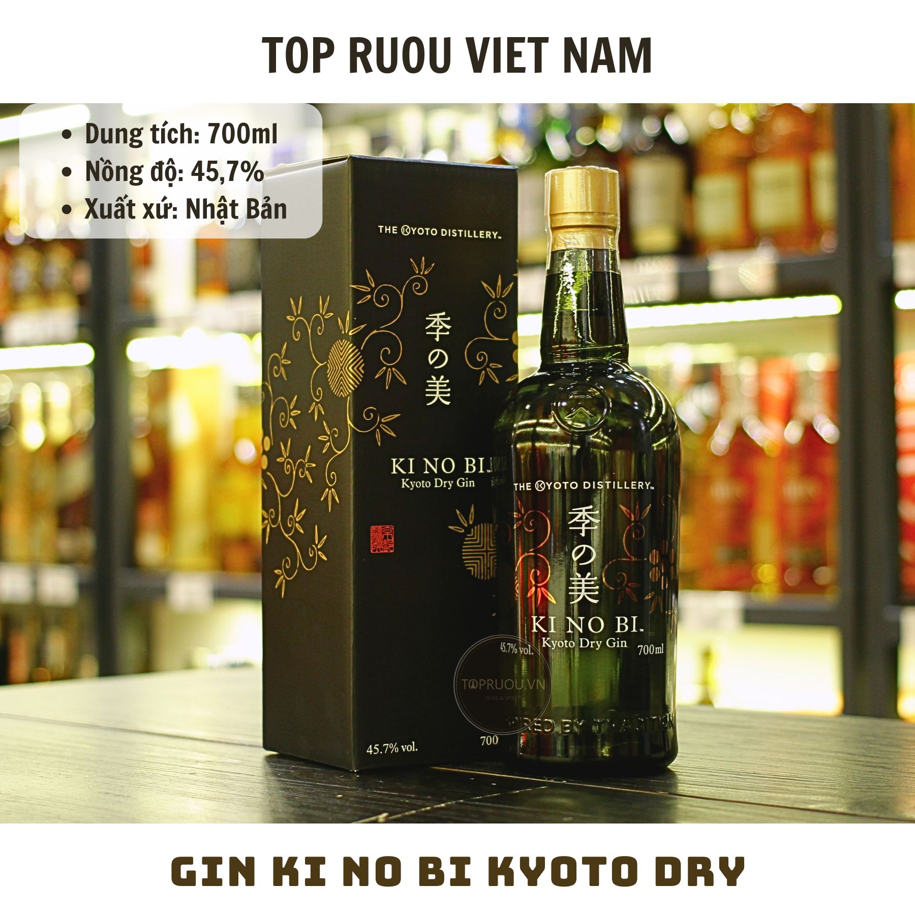 Gin Ki No Bi Kyoto Dry - 700ml - 45.7% - Nhật Bản