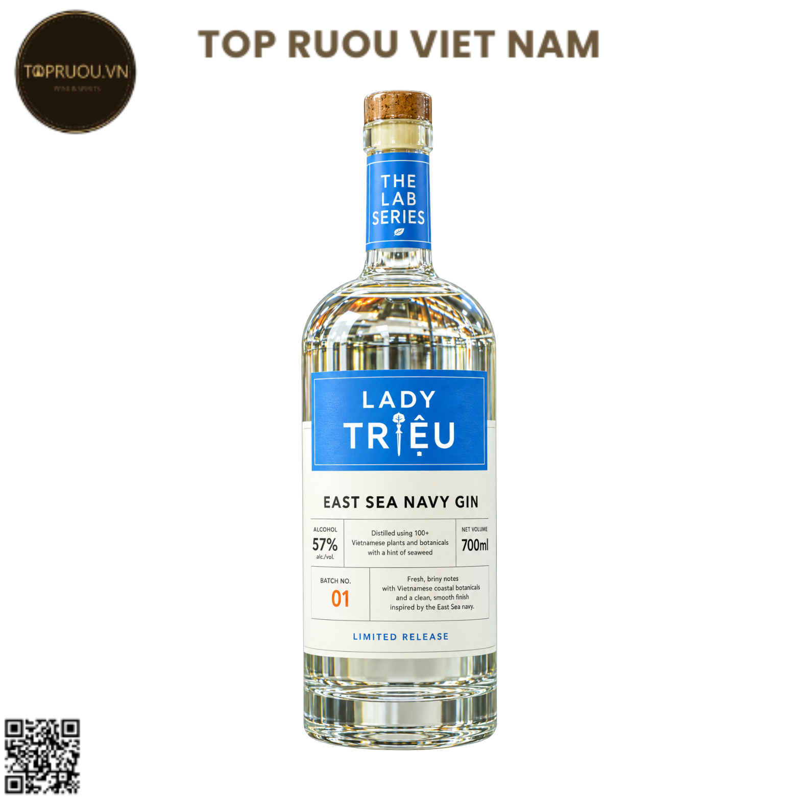 Gin Lady Trieu - East Sea Navy - 700ml - 57% - Việt Nam