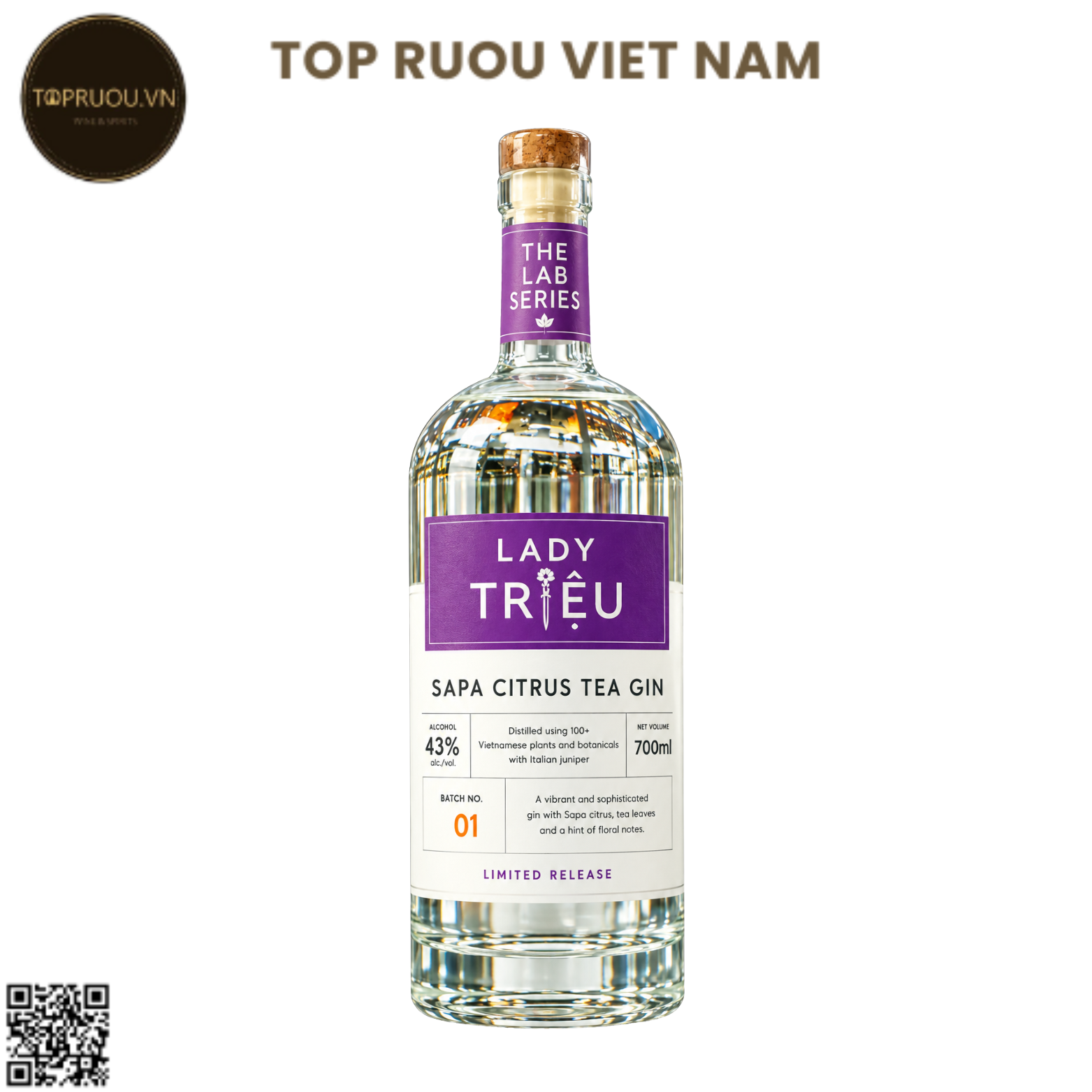 Gin Lady Trieu - Sapa Citrus Tea - 700ml - 43% - Việt Nam