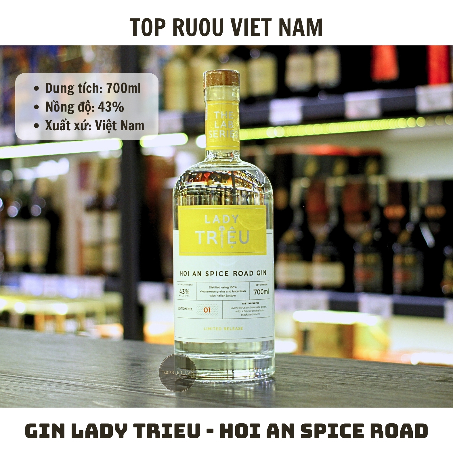 Gin Lady Trieu - Hoi An Spice Road - 700ml - 43% - Việt Nam