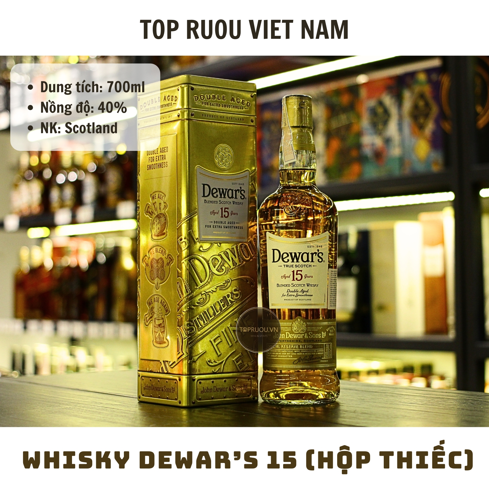 Whisky Dewar's 15 Years Blended Scotch - 700ml - 40% - Scotland