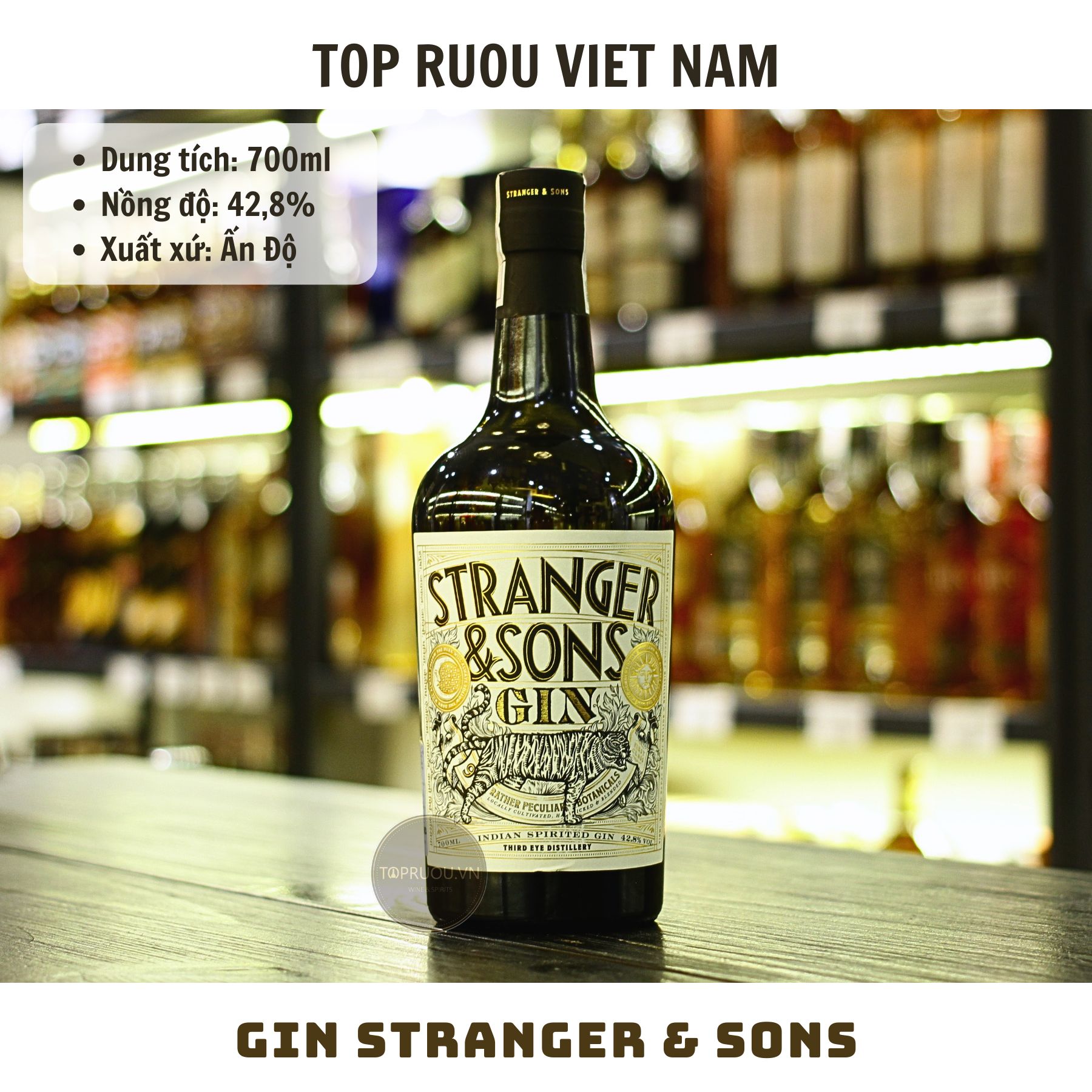 Gin Stranger & Sons - 700ml - 42,8% - Ấn Độ