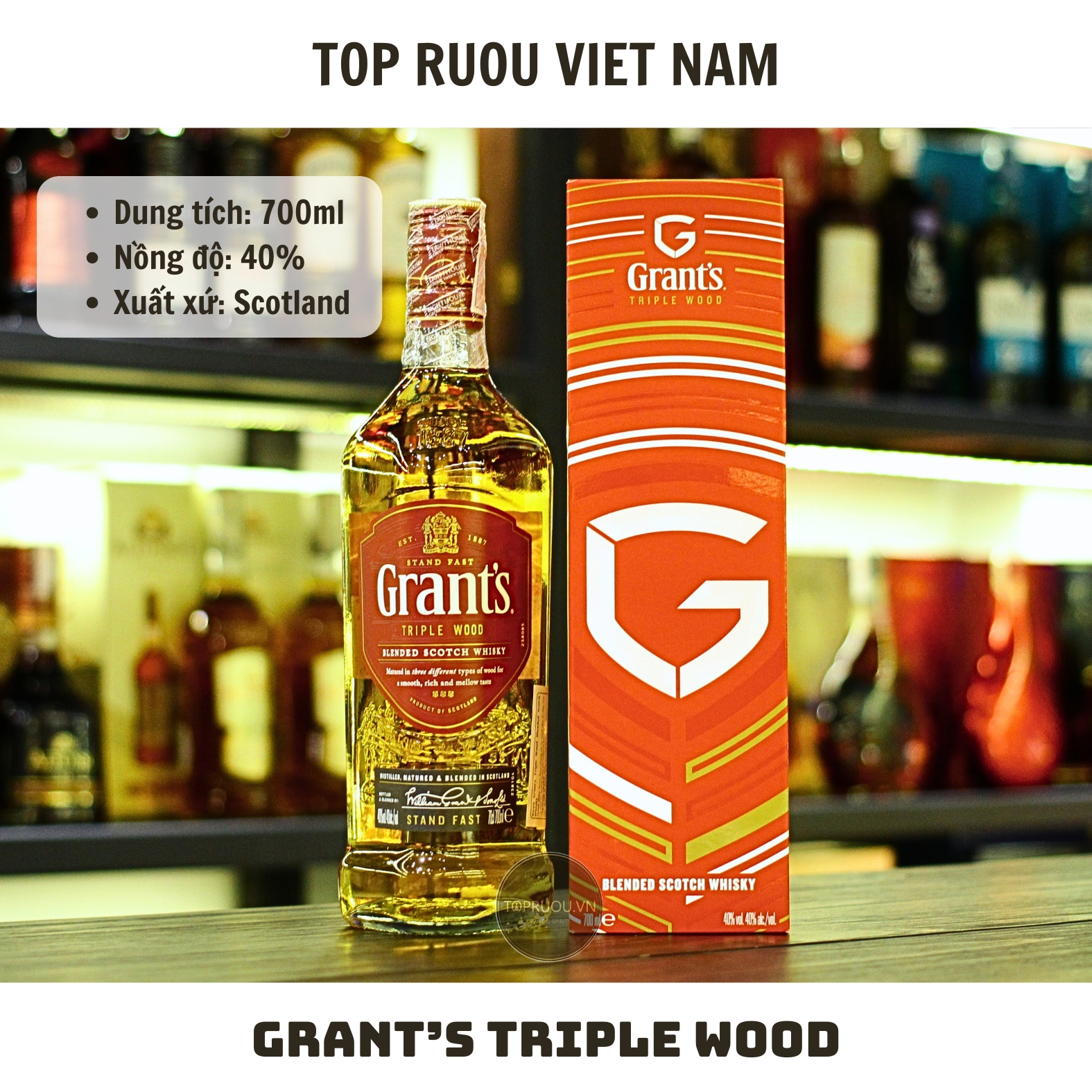 Whisky Grant's Triple Wood 700ml - 40% -  Scotland