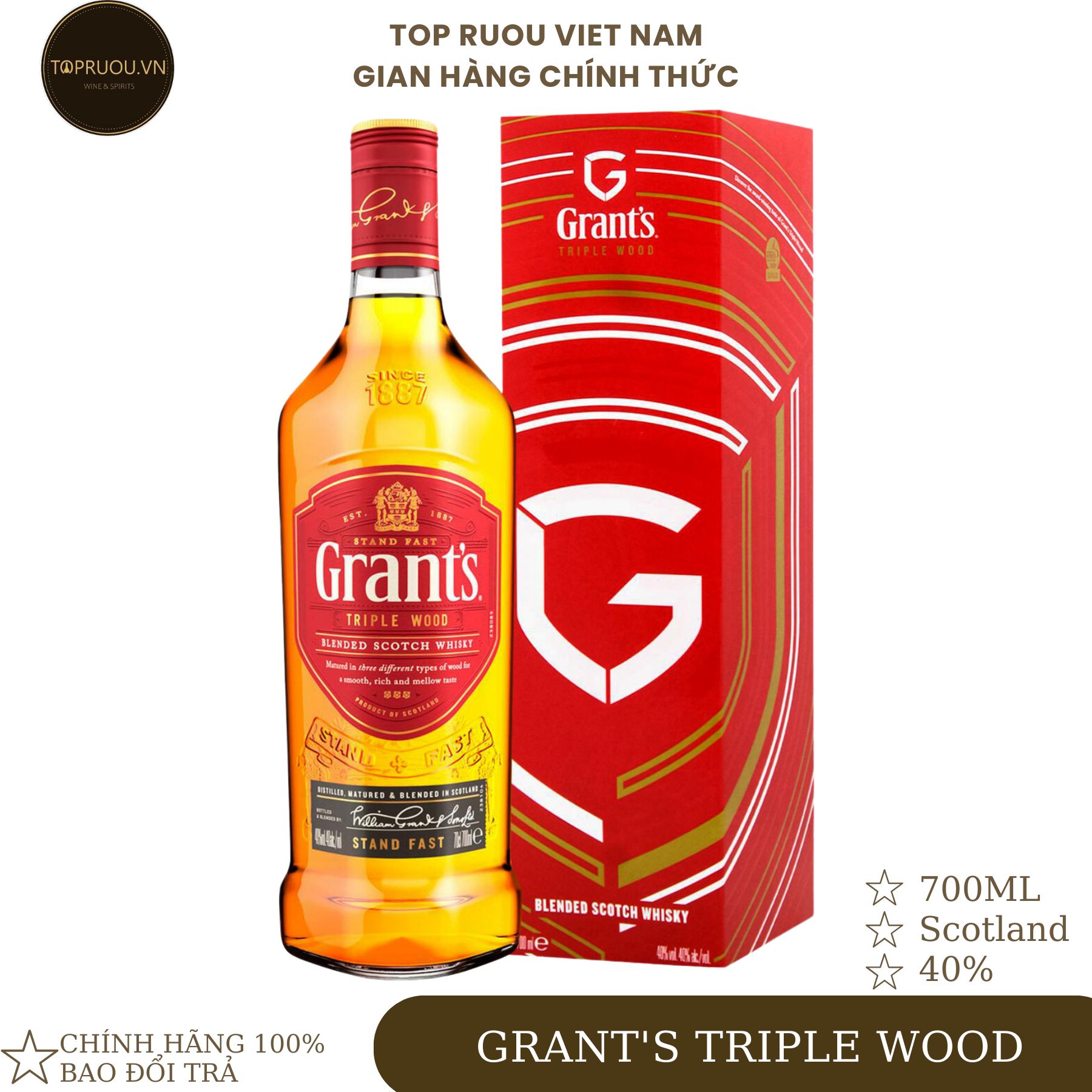 Whisky Grant's Triple Wood 700ml - 40% -  Scotland