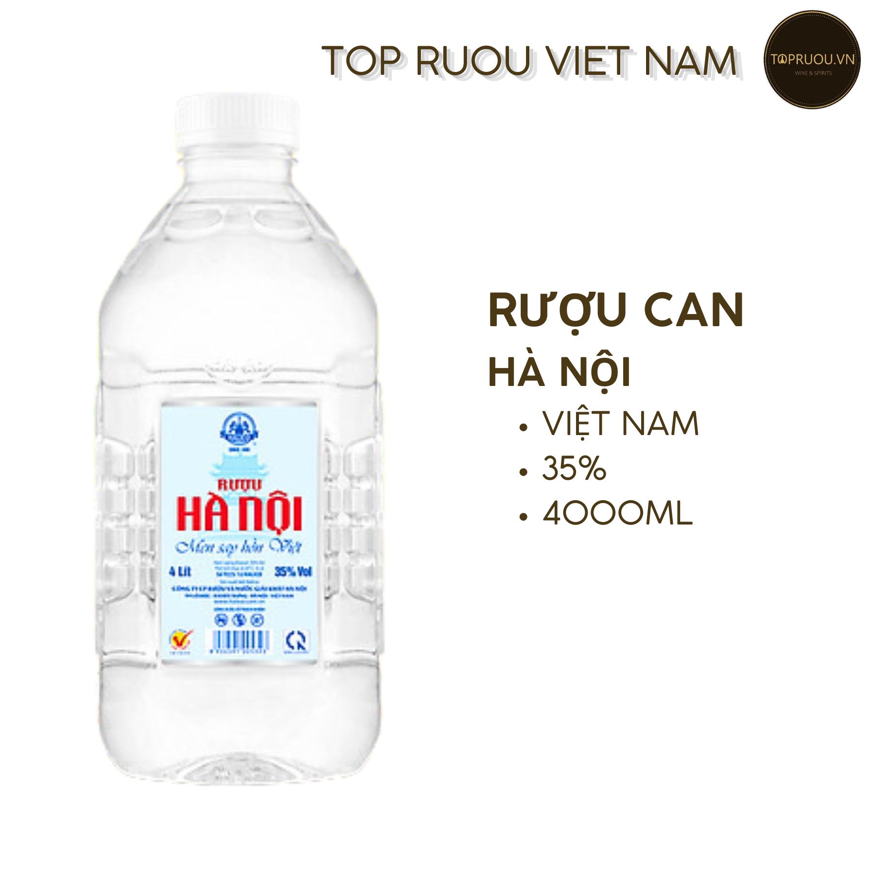 Rượu Hà Nội Can 4000ml - 35% - Việt Nam