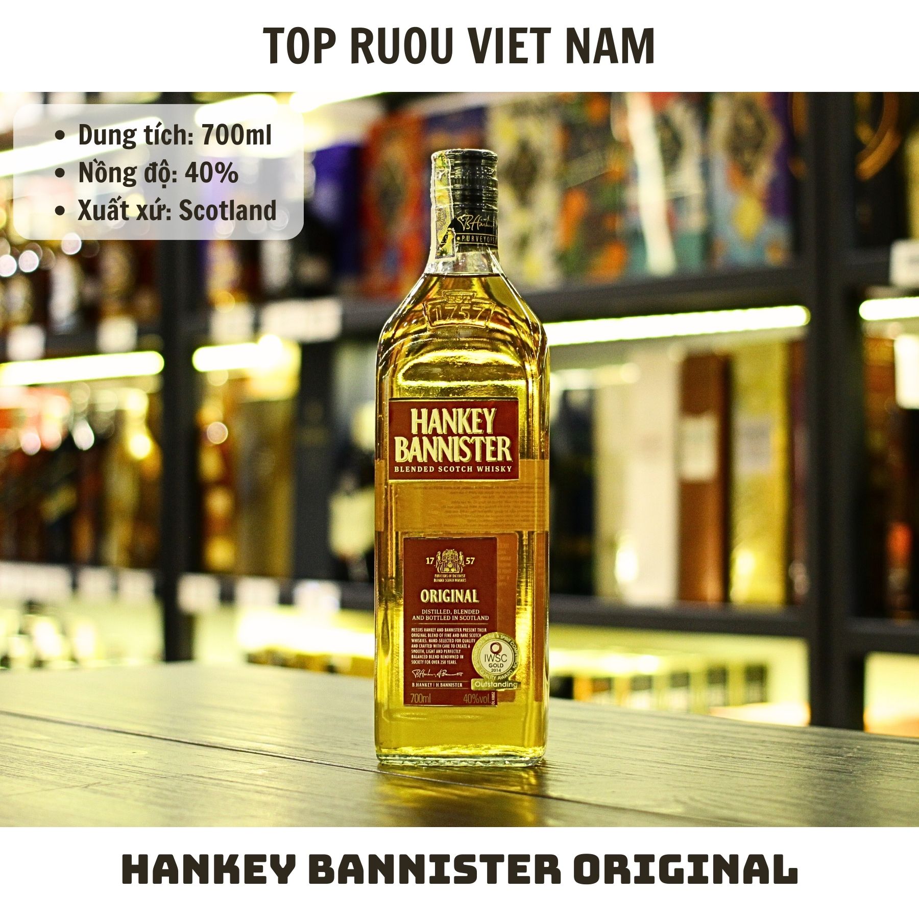Whisky Hankey Bannister Original Blended Scotch - 700ml - 40% - Scotland