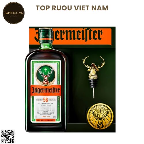 Hộp Quà Jagermeister (Kèm Đầu Hươu Inox xịn) - 700ml - 35% - Đức