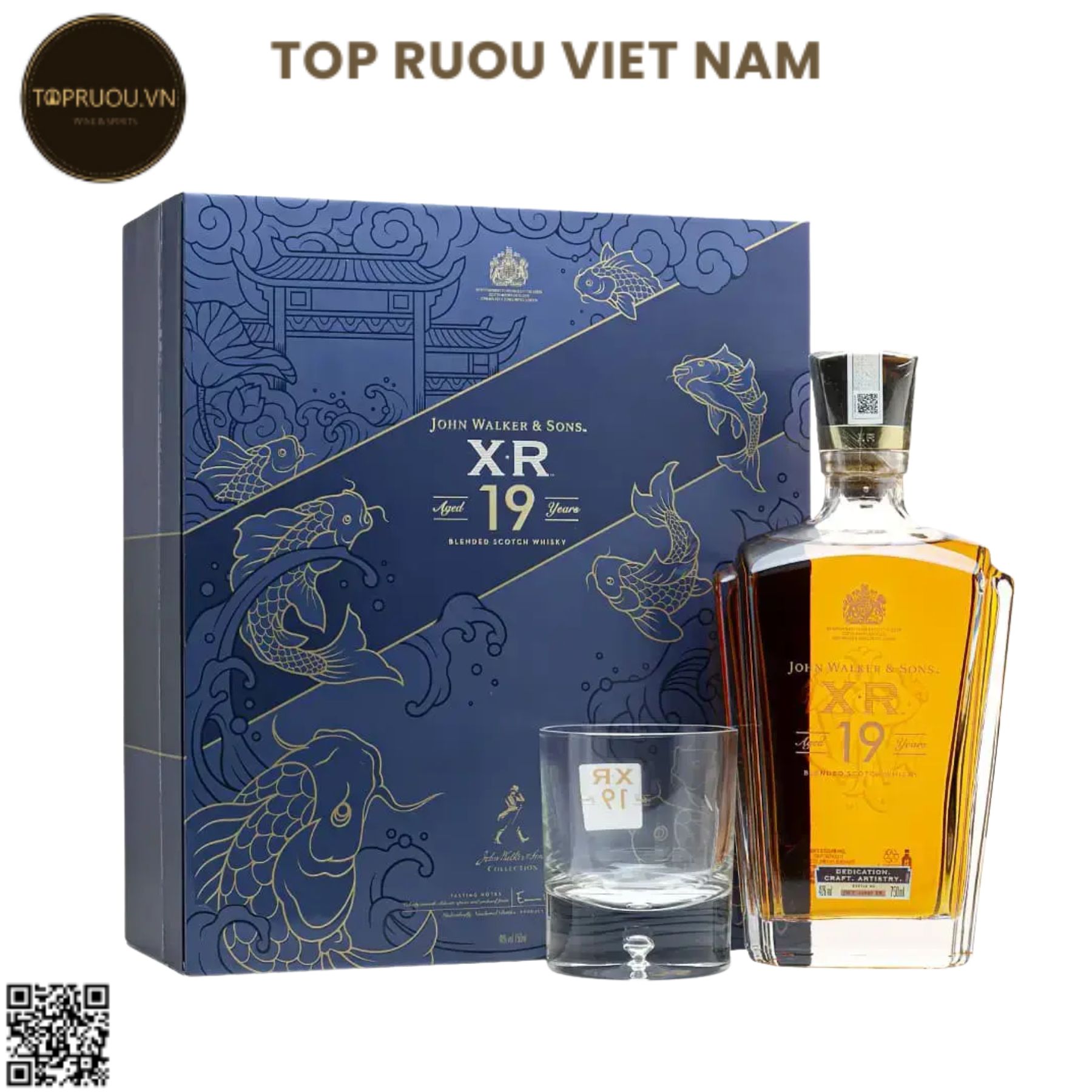 Hộp Quà Whisky Johnnie Walker XR 19 (Kem Túi Giấy Hãng) - 700ml - 40% - Scotland