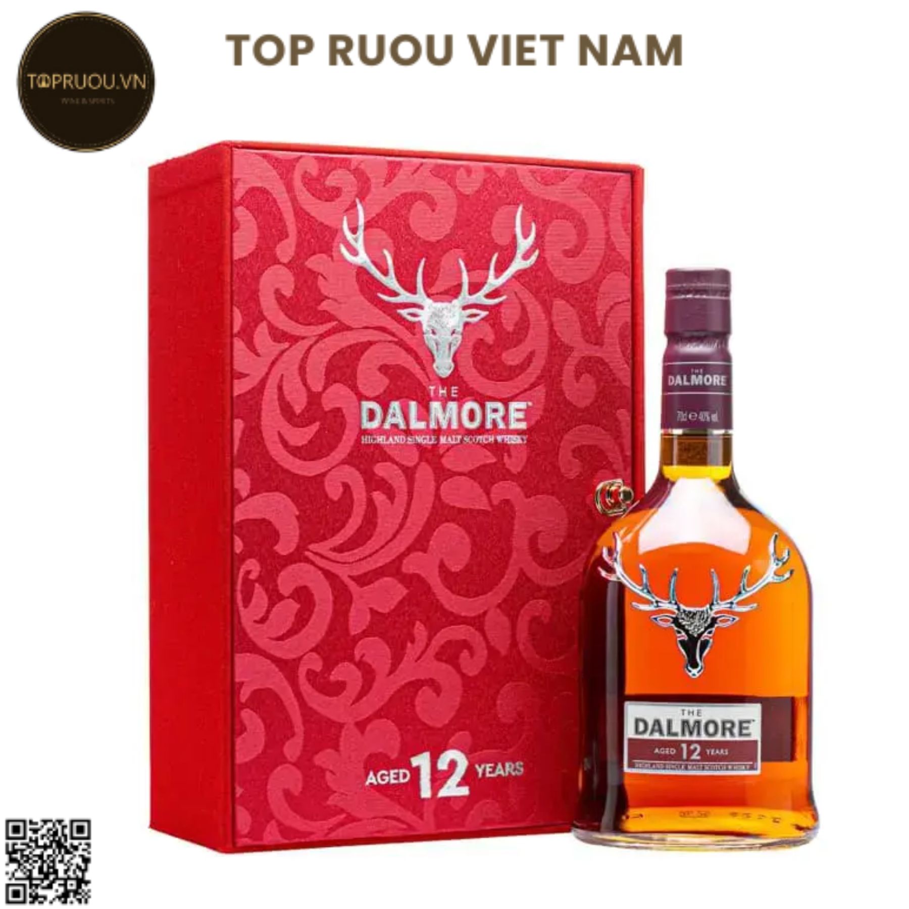 Hộp quà Whisky The Dalmore 12 Single Malt - 700ml - 40% - Scotland F25