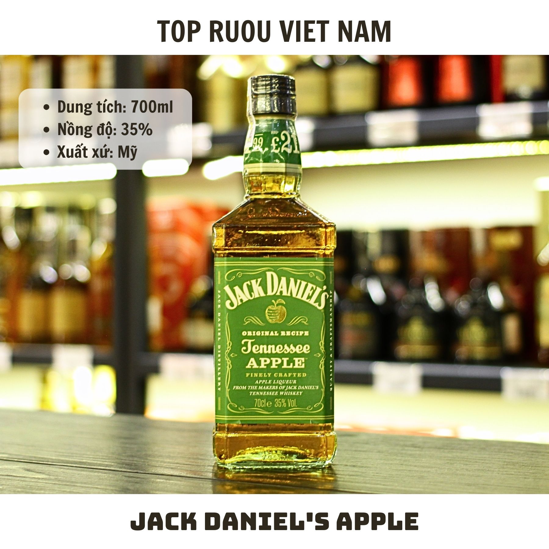 Whisky Jack Daniel's Apple - 700ml - 35% - Mỹ