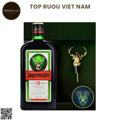 Jagermeister + Hộp + Đầu Hươu Xịn + Túi 700ml - 35% - Đức