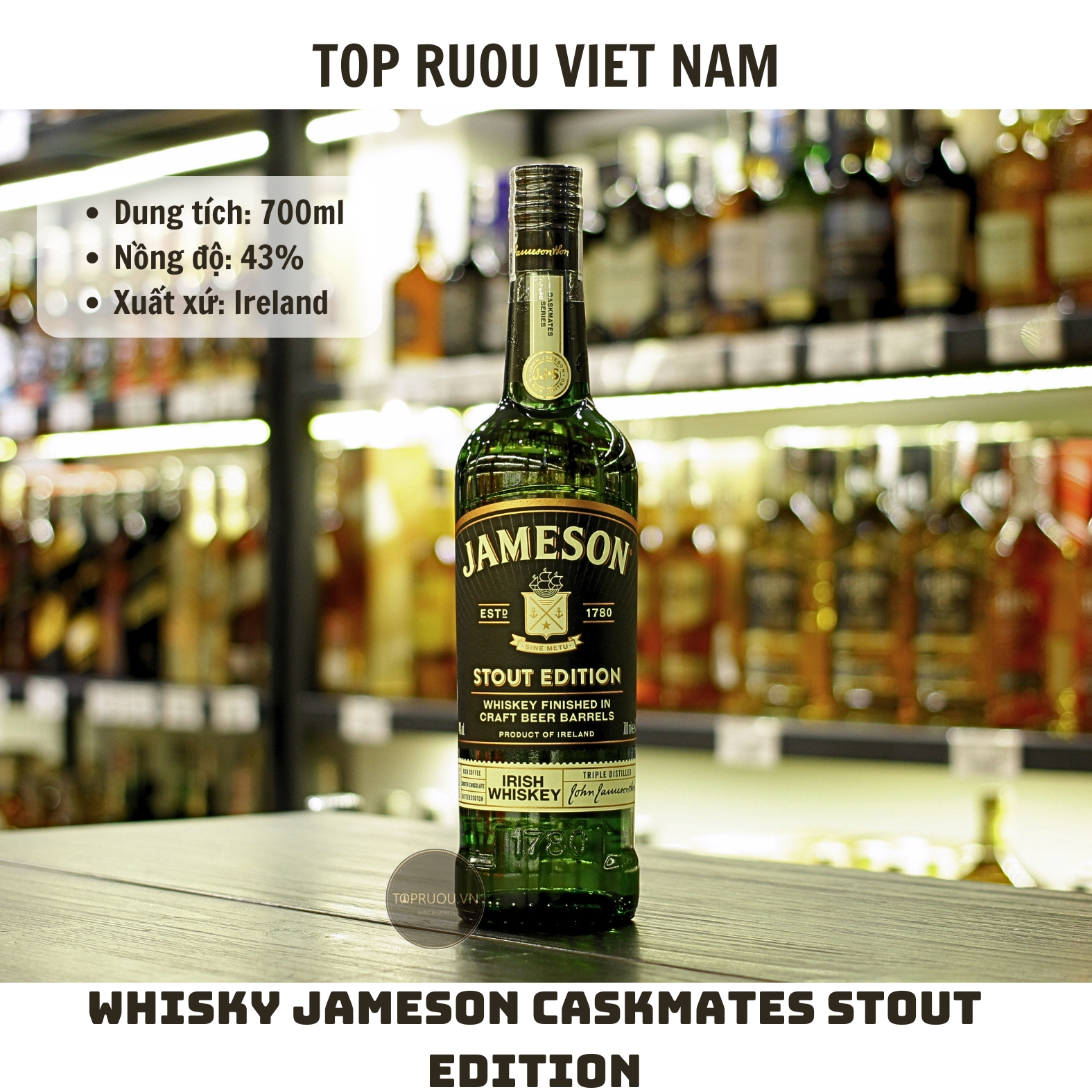 Whisky Jameson Caskmates Stout Edition - 700ml - 43% - Ireland
